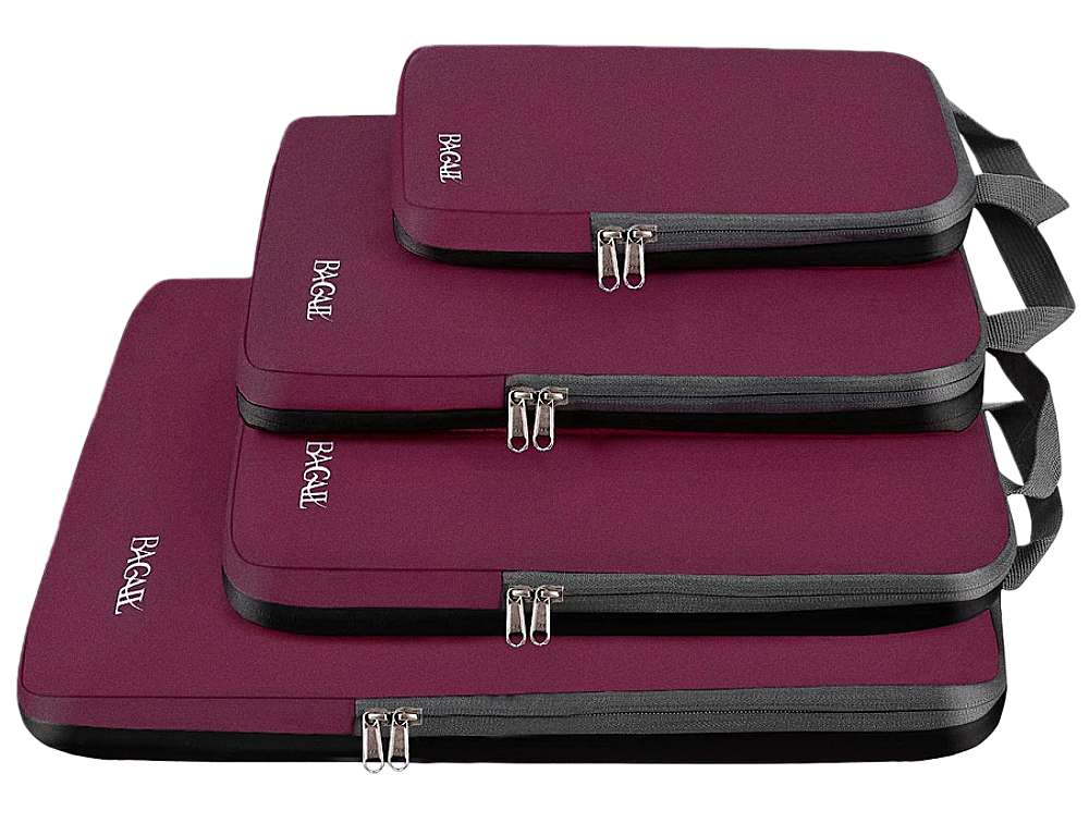 Expandable packing cubes set for travel, featuring compression design for organized luggage and efficient space-saving.