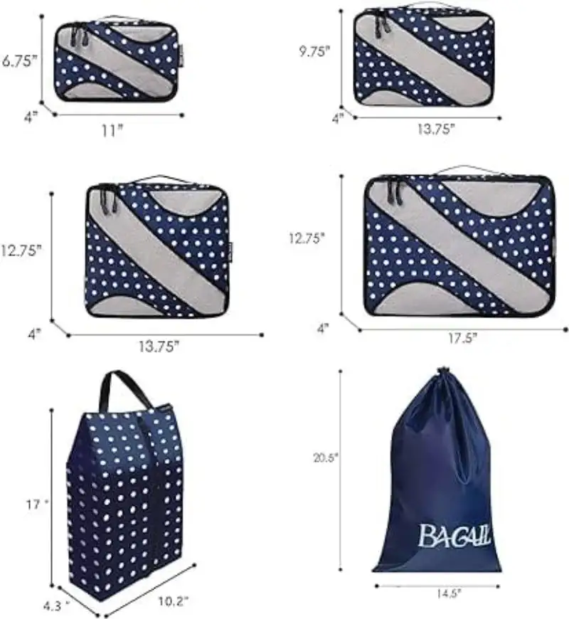 6 set half mesh packing cubes for travel, includes laundry and shoe bags, perfect for organized luggage.