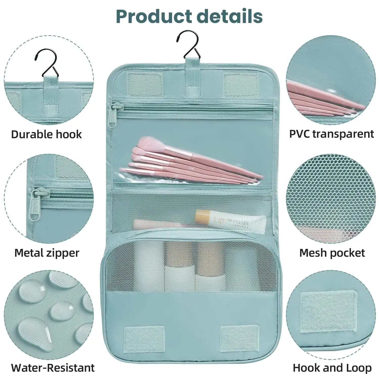 8 set mesh packing cubes in various sizes with makeup and shoe bags for organized travel and luggage storage.
