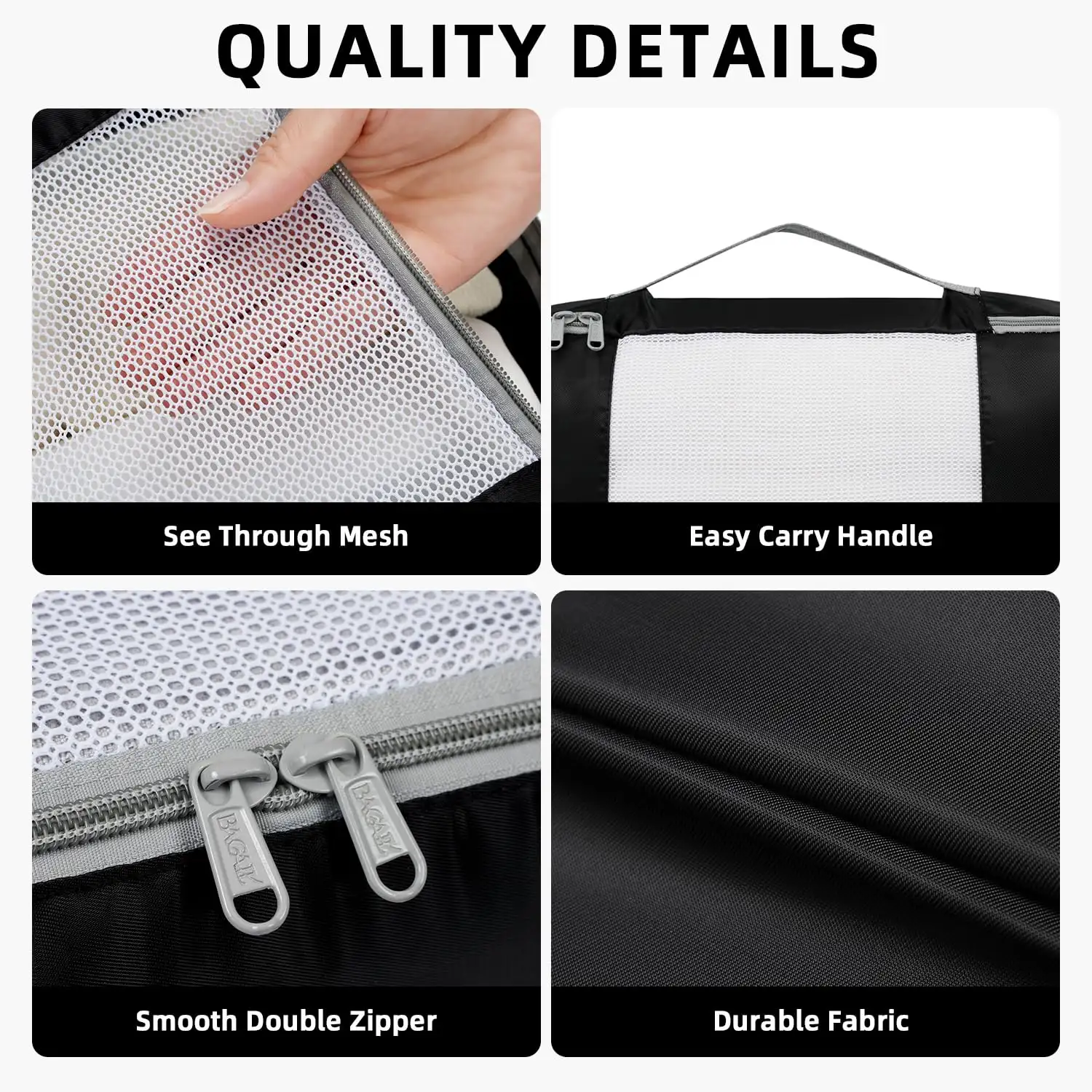 8-piece mesh packing cubes set with makeup and shoe bags, ideal for travel organization and luggage efficiency.