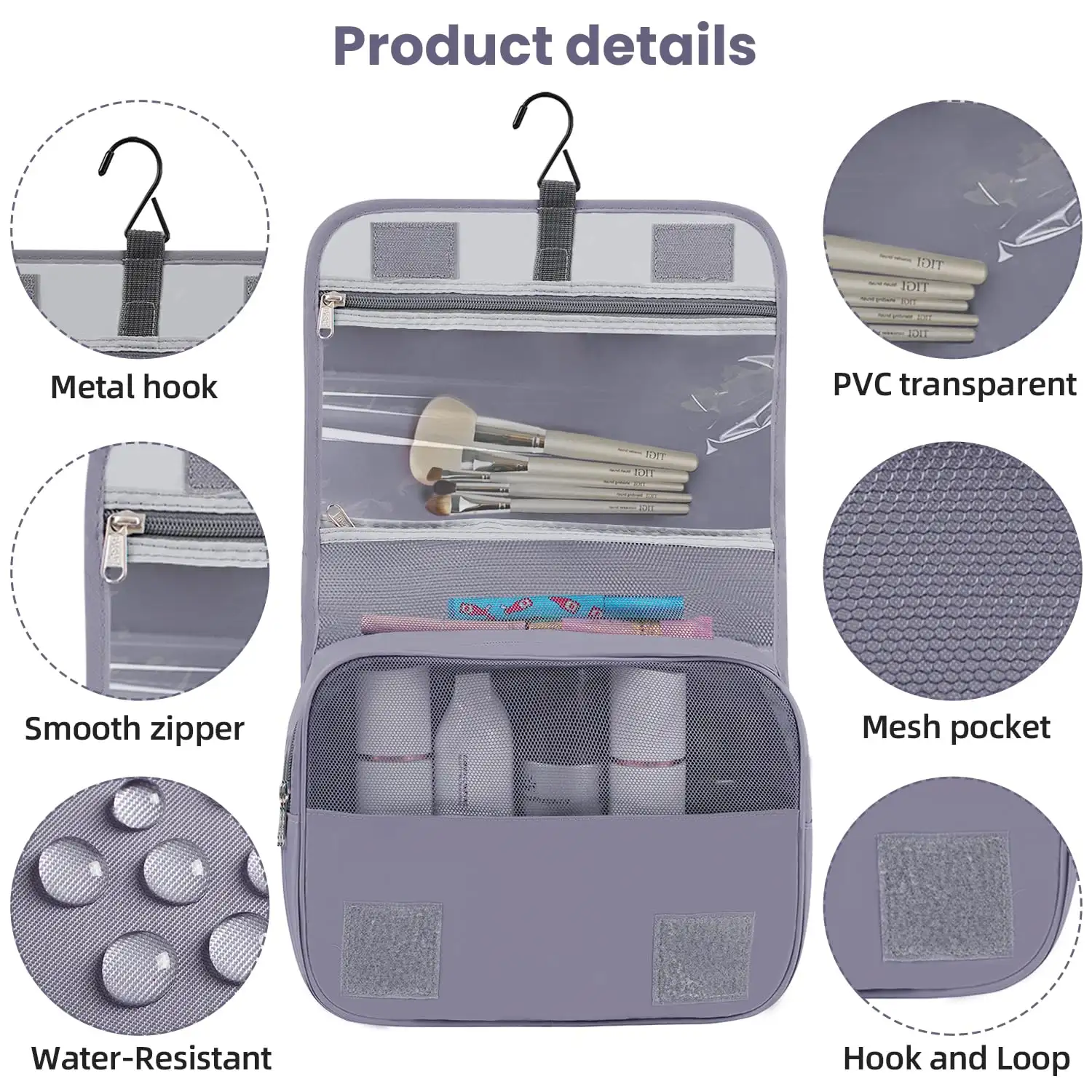 8 Set Mesh Packing Cubes with Makeup Bag & Shoe Bag for Travel Organization, Various Sizes, Beige Travel Accessories