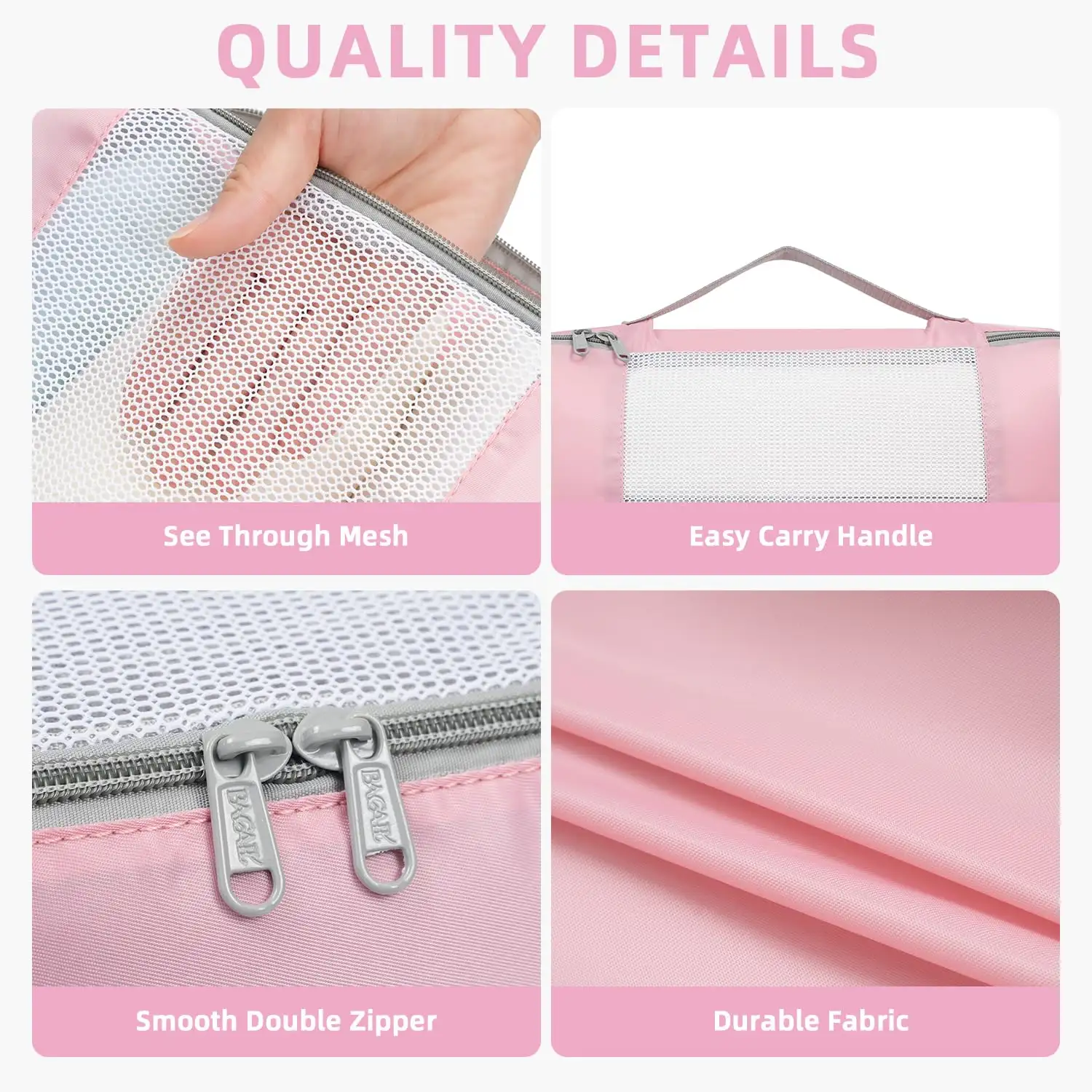 8 set mesh packing cubes in various sizes with makeup and shoe bags for organized travel storage. Ideal for luggage and su...