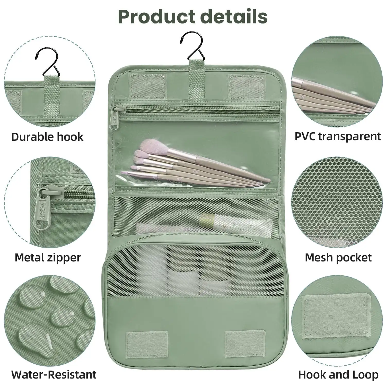 8-piece mesh packing cubes set in various sizes with matching makeup and shoe bags for organized travel.