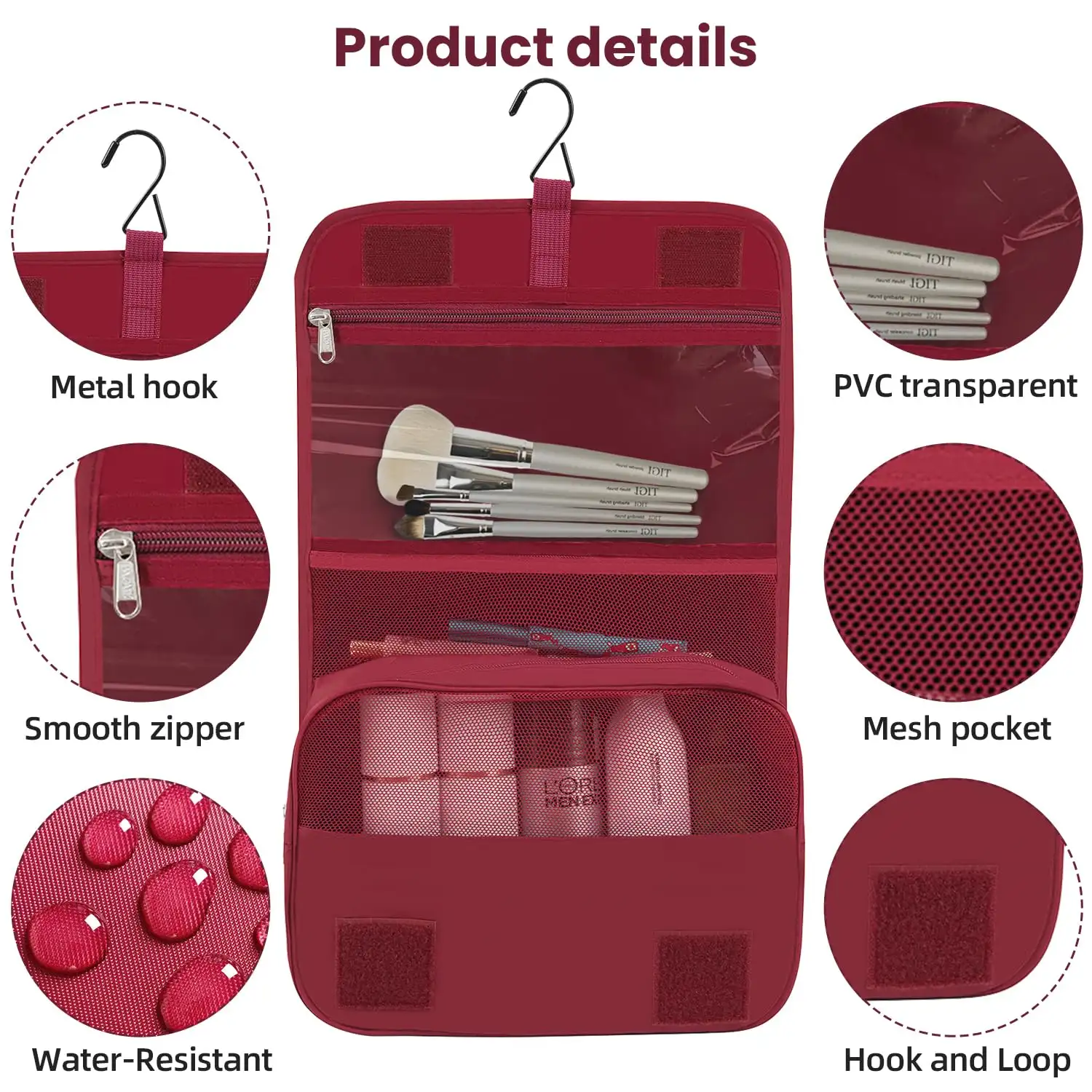 8-piece mesh packing cubes set in various sizes with makeup bag and shoe bag for organized travel.