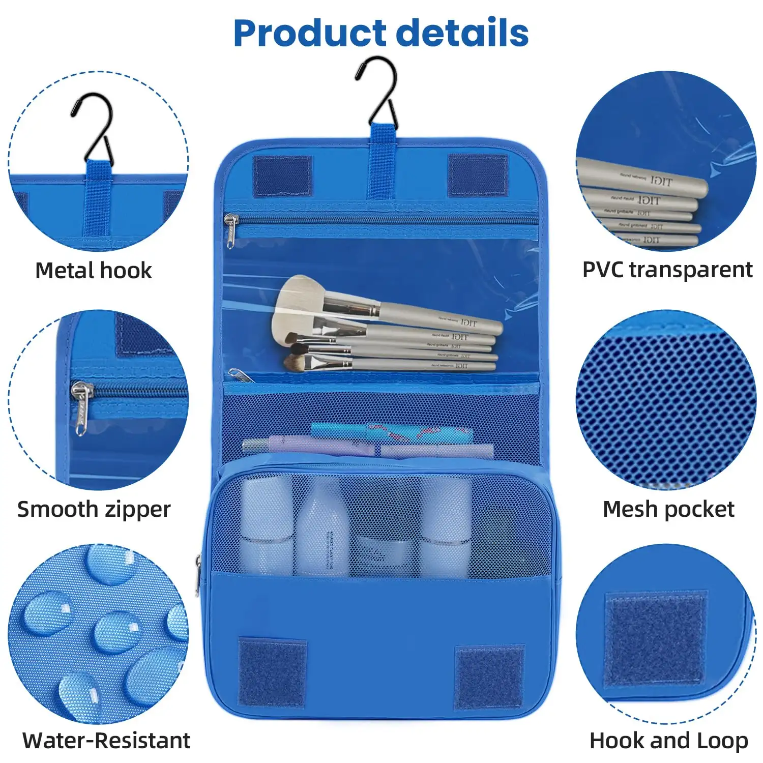 8-piece mesh packing cubes set in various sizes with makeup bag and shoe bag for organized travel.