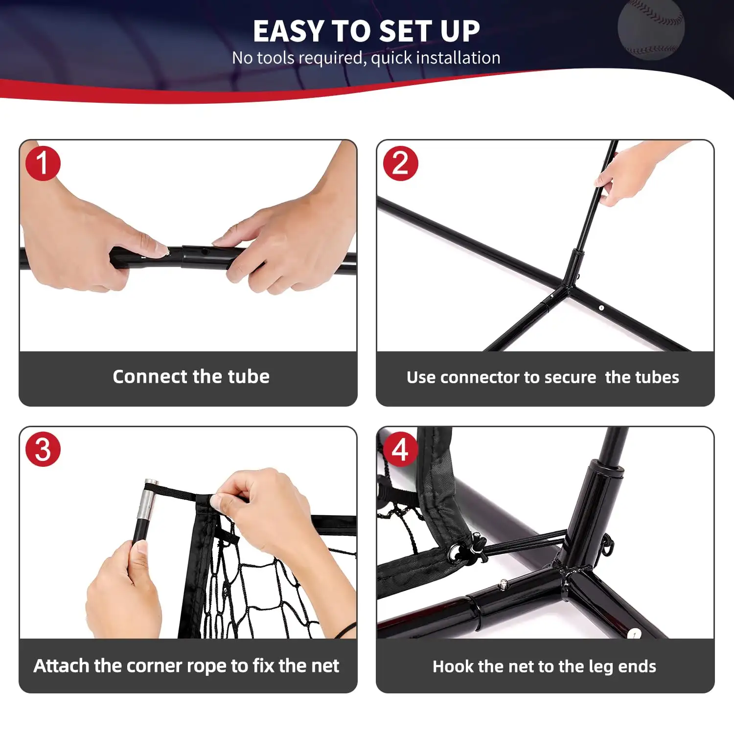 7x7 ft portable baseball practice net with bow frame, strike zone, and carry bag for batting and pitching training.