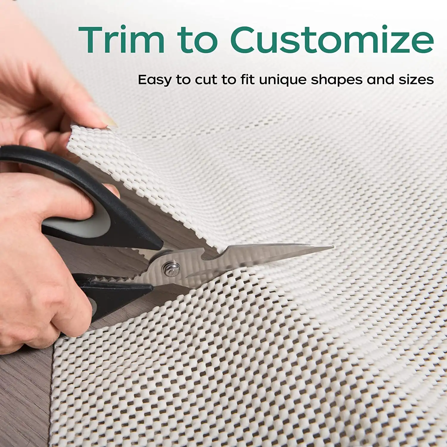 Non-slip rug pad gripper 8x10 feet, extra thick for area rugs on hardwood floors, keeps rugs safe and in place.