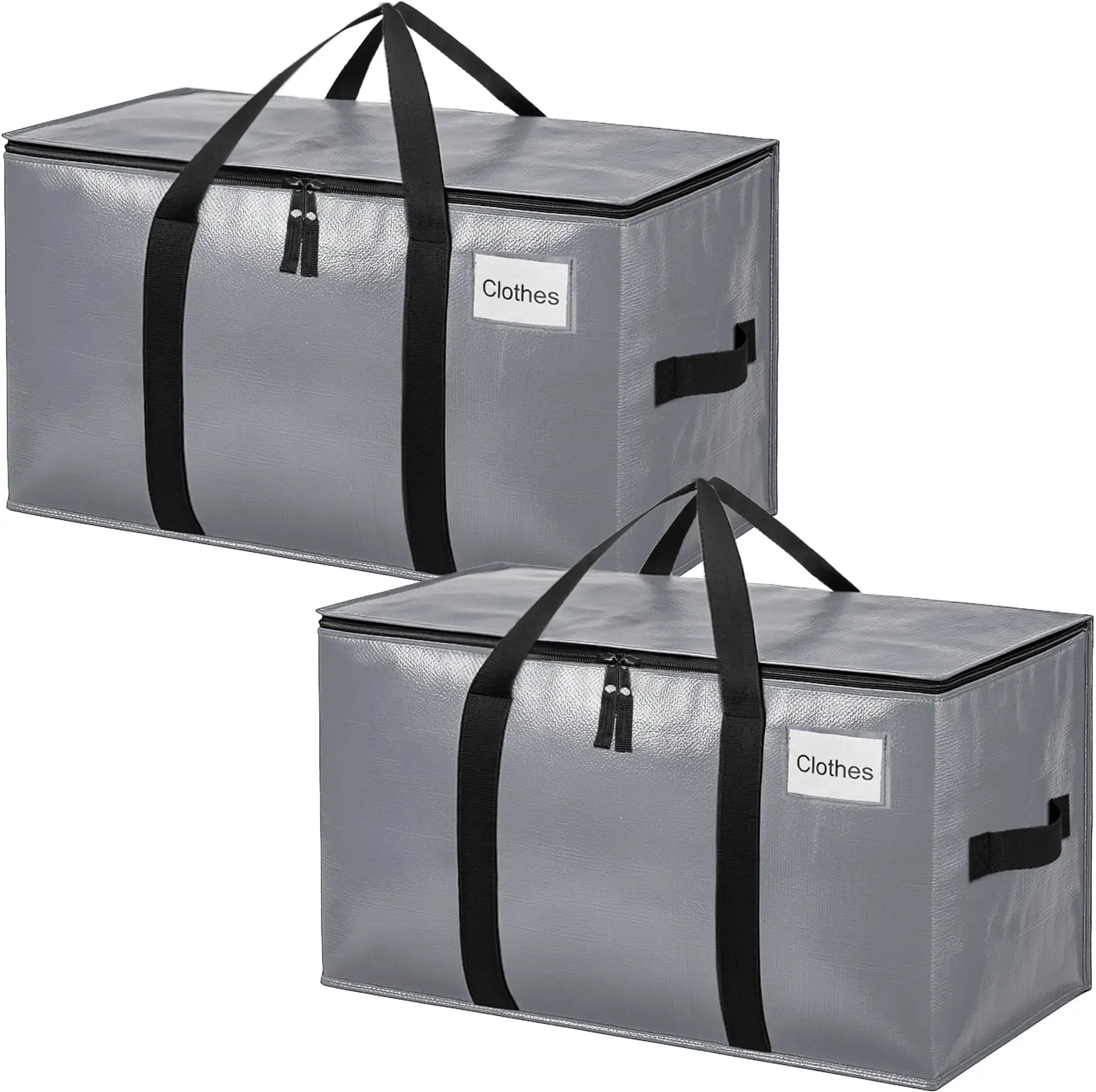 Extra large heavy-duty moving bags with strong handles, ideal for clothes and college moving, 80L capacity, 2 pack.