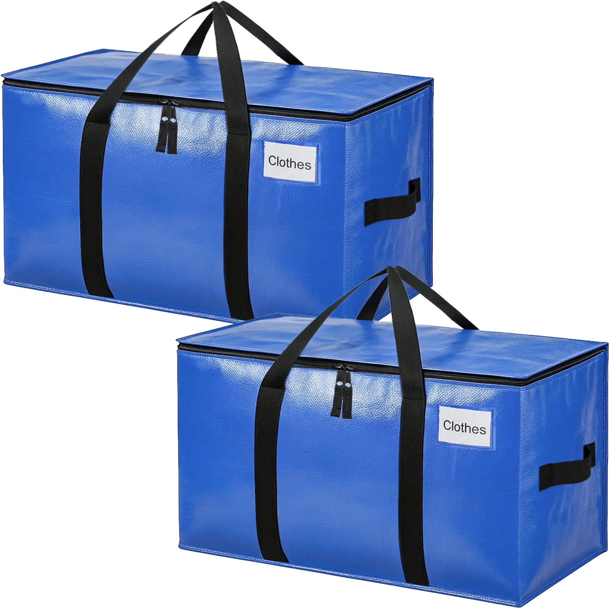 Heavy duty moving bags with strong handles, extra large storage tote for clothes, perfect for college moving, 2 pack.