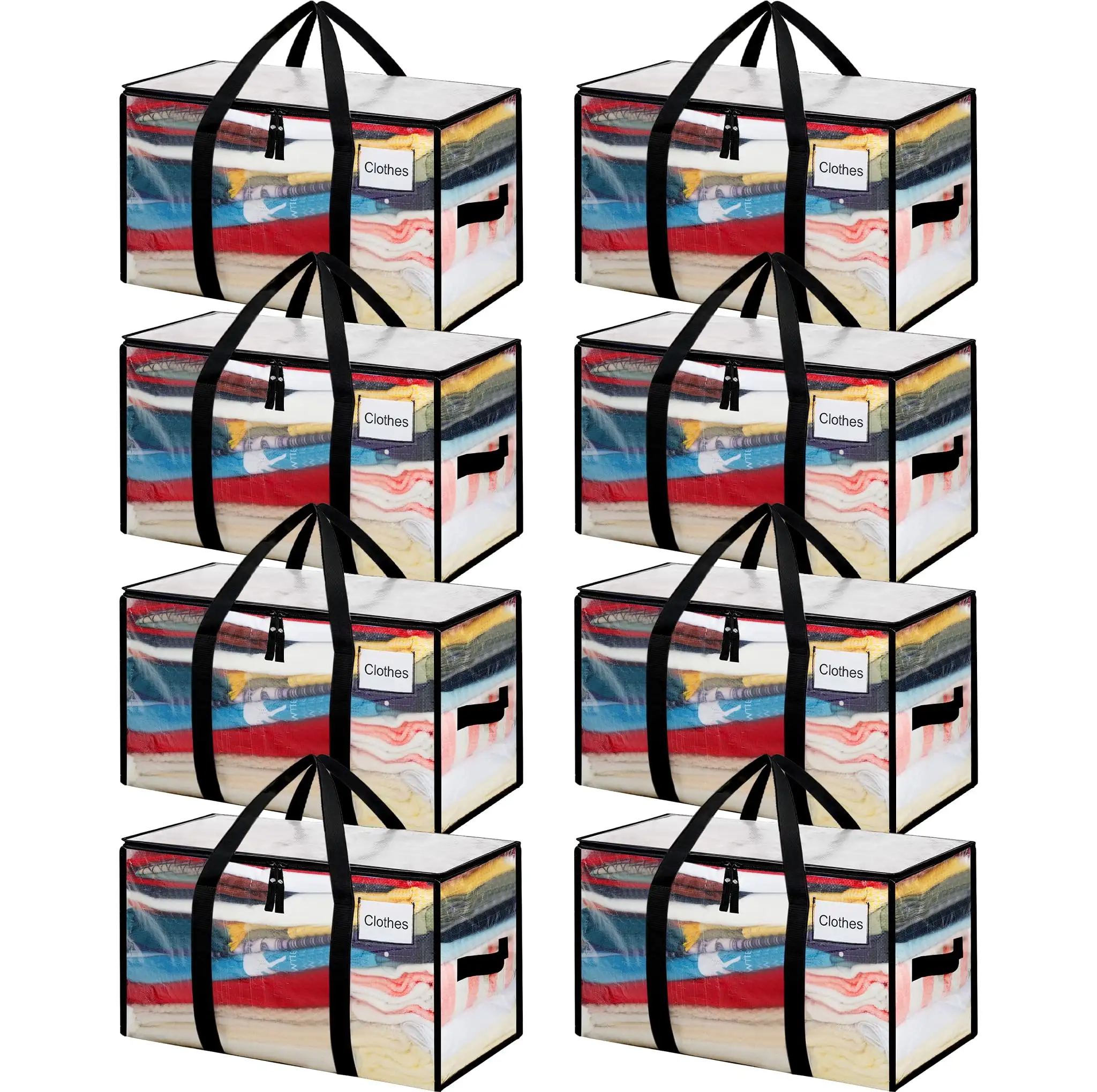 Extra large heavy-duty moving bags with strong handles, perfect for clothes and college supplies, 2 pack, black, 80L.