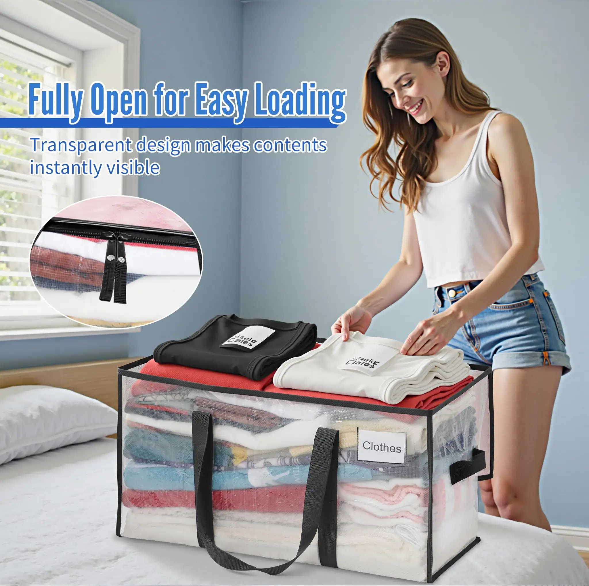 Extra large heavy-duty moving bags with strong handles, perfect for clothes and college moving supplies, 2-pack in black.