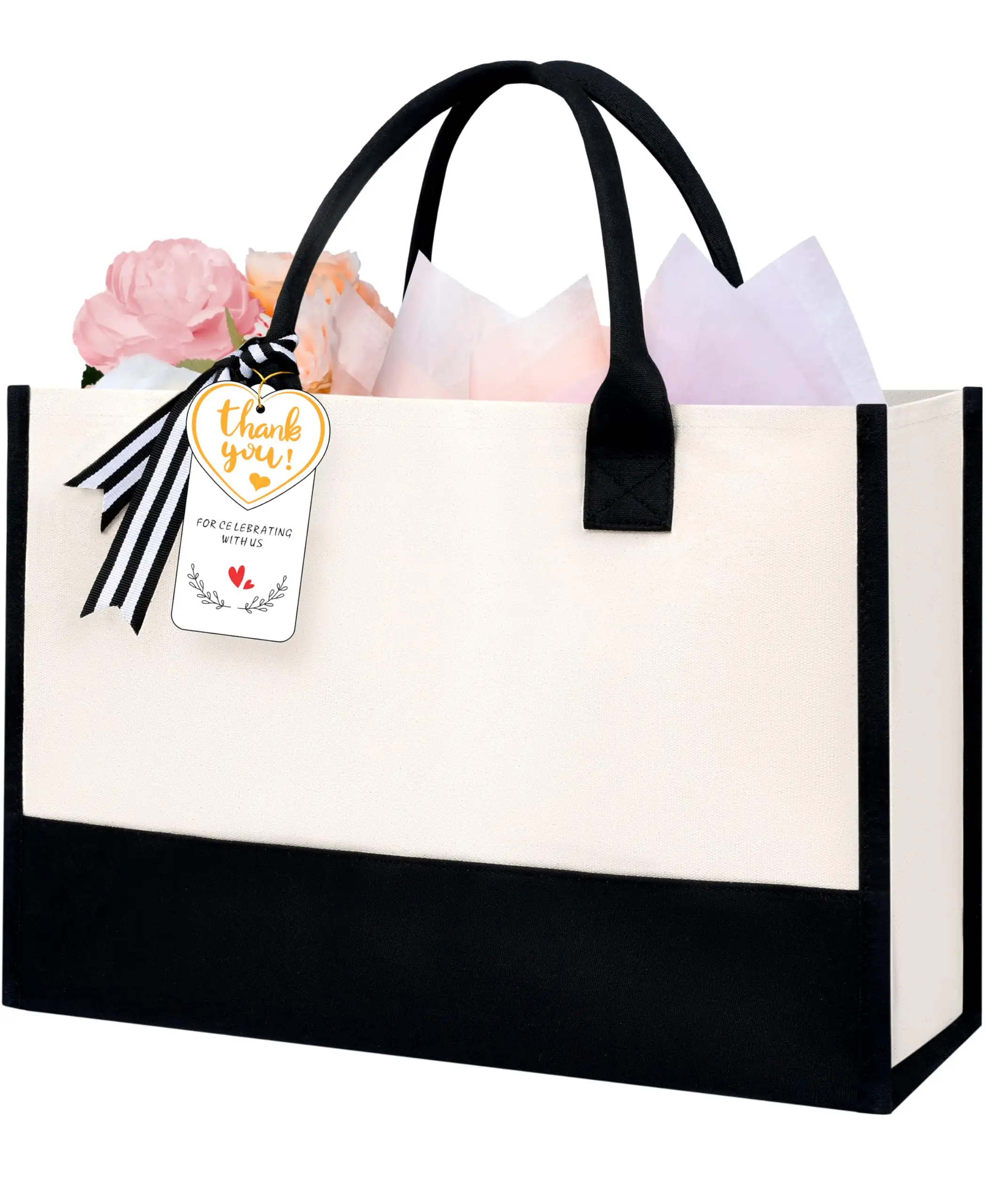 Personalized Initial Tote Bag in Ivory, perfect as a birthday gift for women, teachers, moms, or weddings. Monogrammed can...