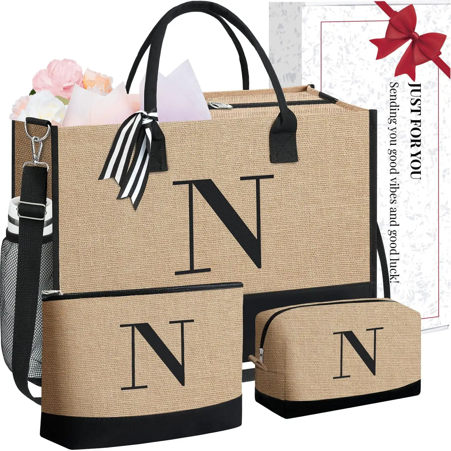 Personalized Initial Tote Bag for Women, Ideal Birthday Gift, Monogrammed Style, Perfect for Teachers, Moms, and Weddings.