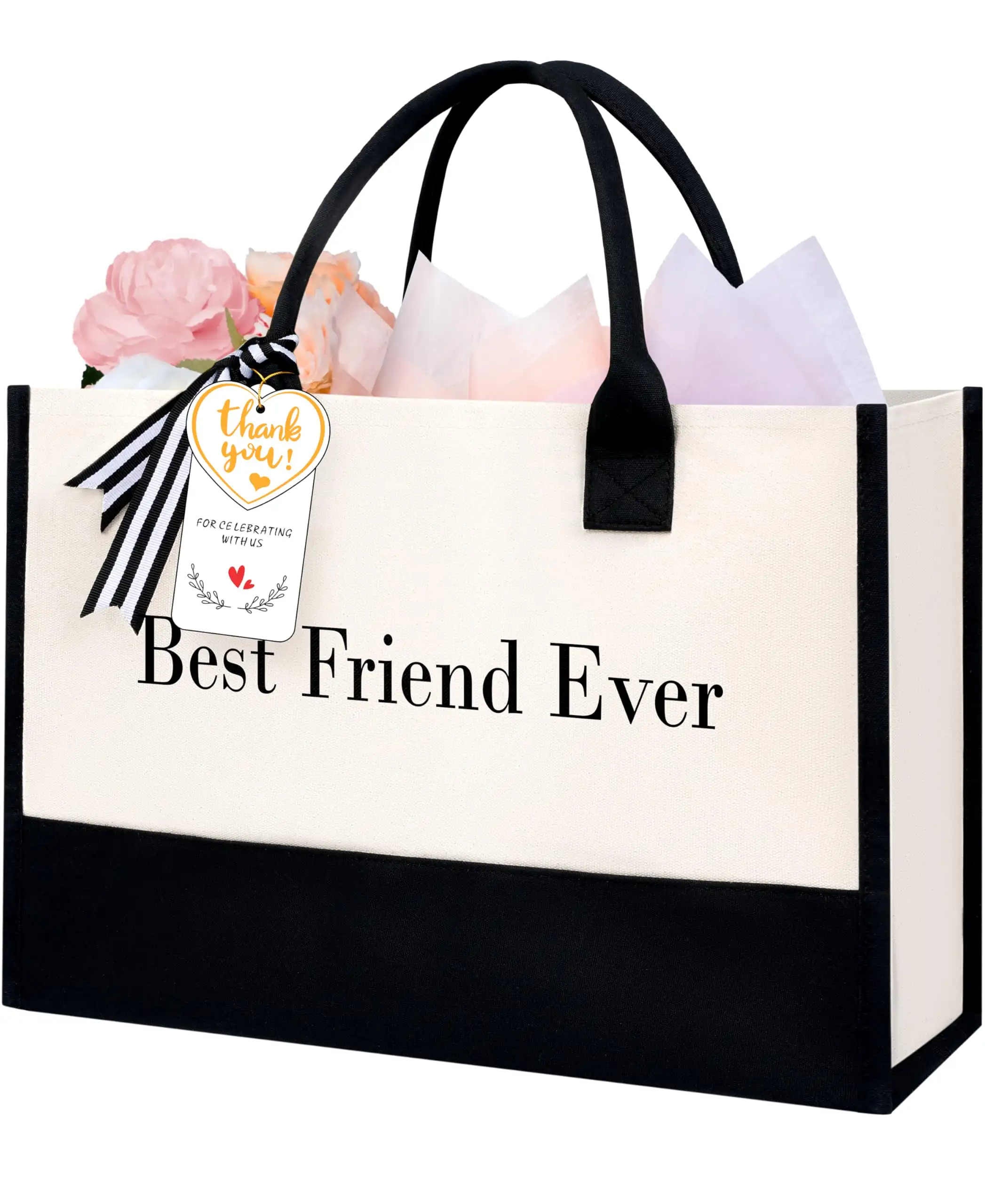 Personalized Initial Tote Bag in Ivory, perfect birthday gift for women, teachers, moms, and friends, monogrammed design.