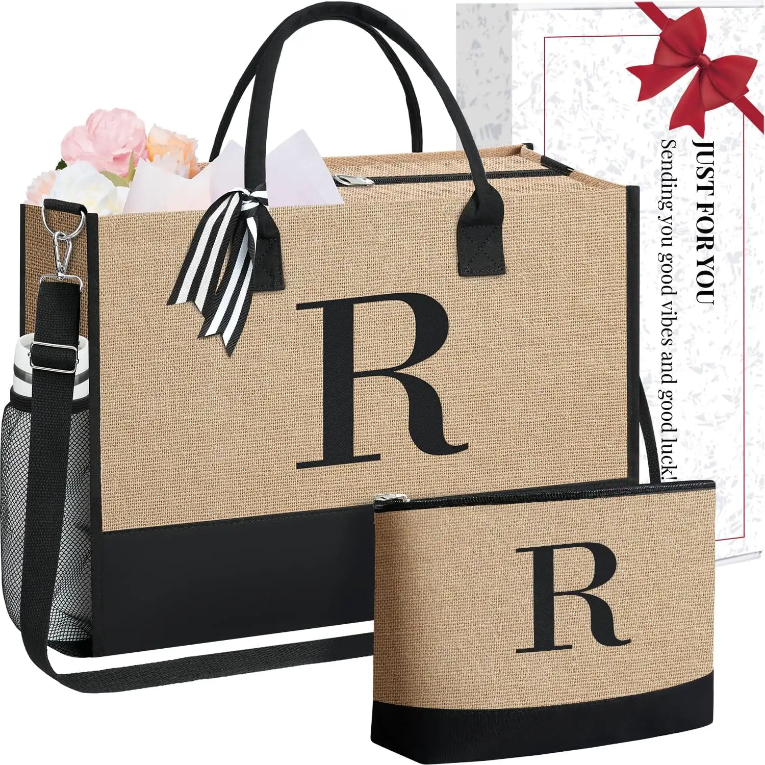 Personalized Initial Tote Bag for Women, Ideal Birthday Gift for Moms, Teachers, Friends – Stylish Monogrammed Design.