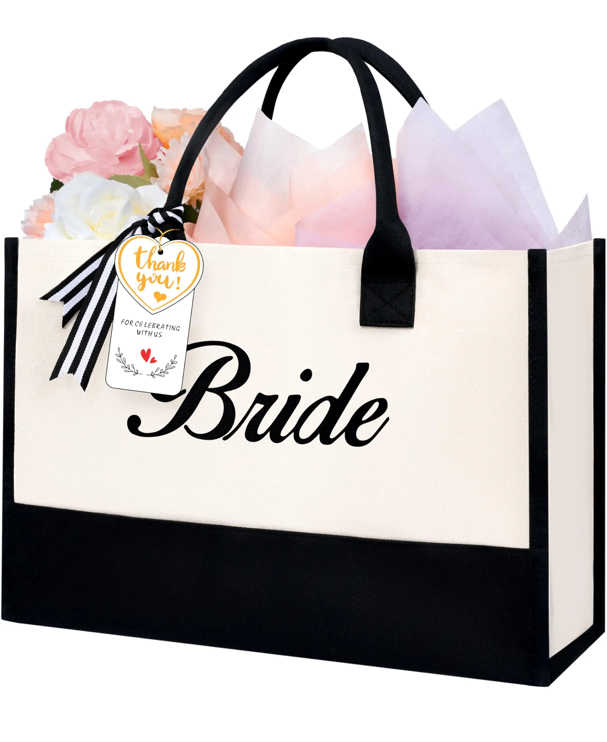 Personalized Initial Tote Bag in Ivory, perfect birthday gift for women, teachers, moms, and weddings, monogrammed design.