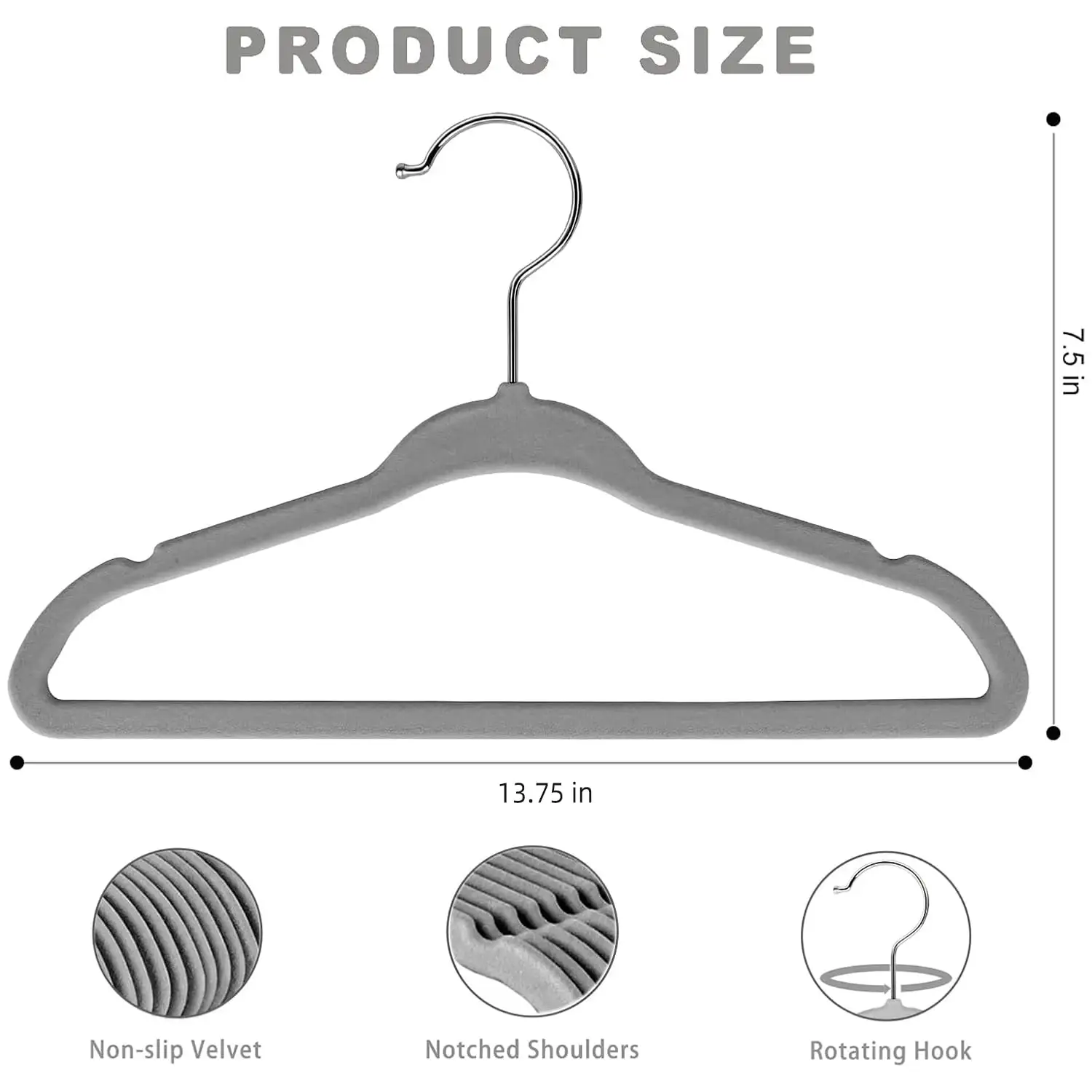 Kids velvet hangers, 11 inches, non-slip design for infants and toddlers, 50-pack, ideal for organizing children's clothes.