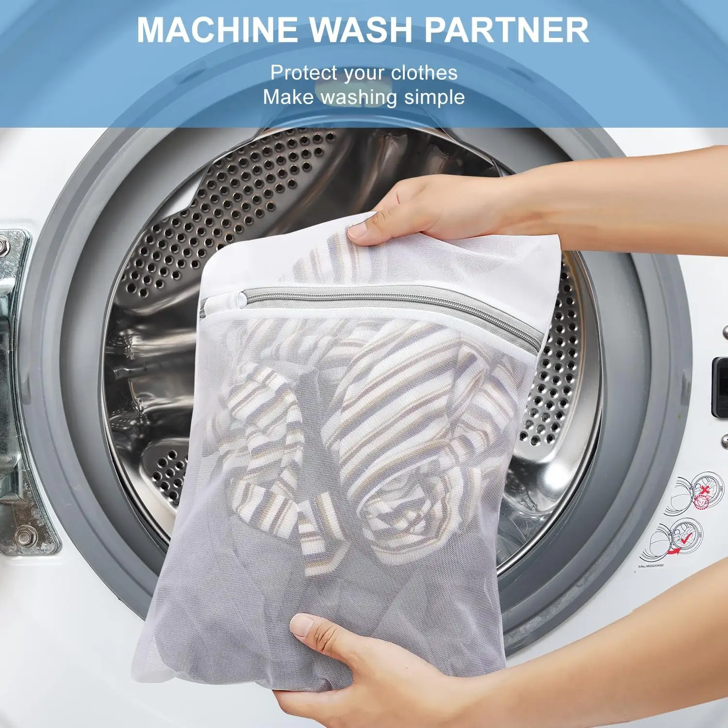 Mesh laundry bag for washing intimates, lingerie, and delicates; perfect for protecting delicate fabrics during laundry.