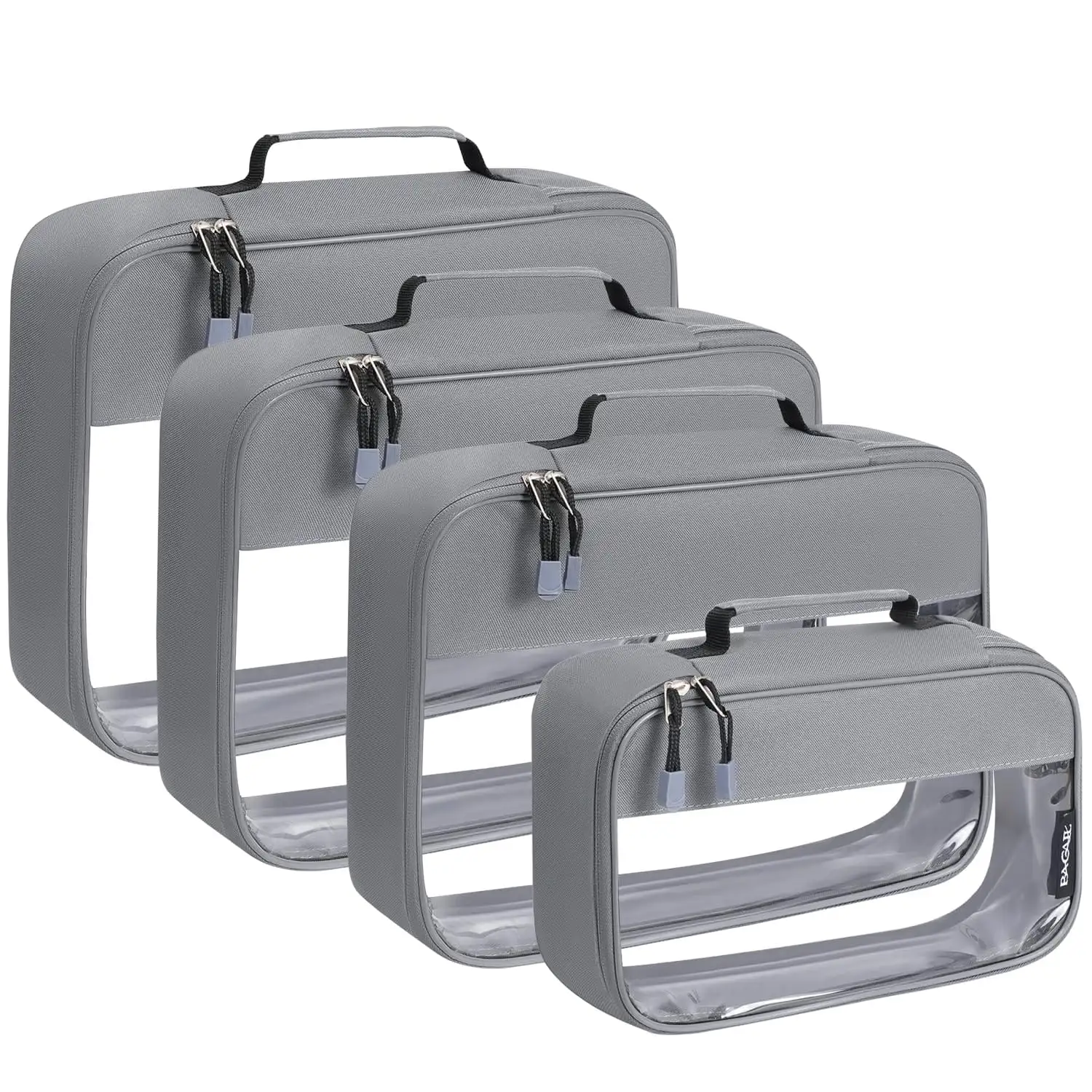 Beige BAGAIL packing cubes set of 4 for organized travel accessories in luggage and suitcase. Clear design for visibility.