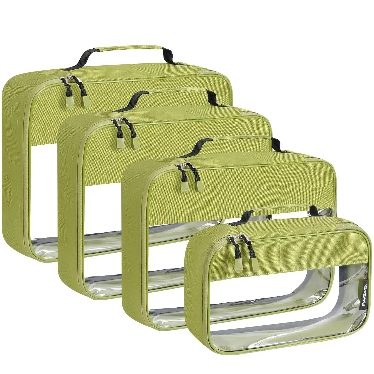BAGAIL beige packing cubes set of 4 for travel organization in luggage, clear design for easy visibility and access.