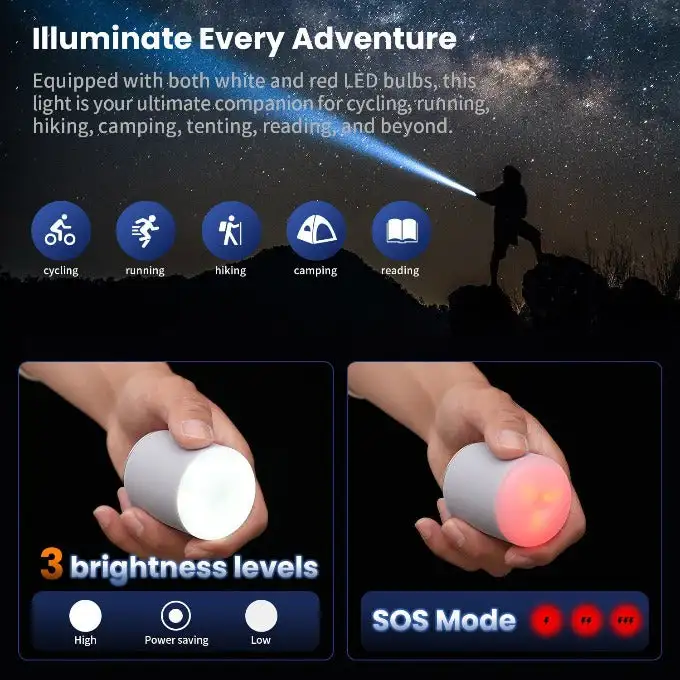 BAGAIL portable vacuum pump with light, 1300mAh battery, ideal for vacuum bags, sleeping pads, pool floats, and swimming r...