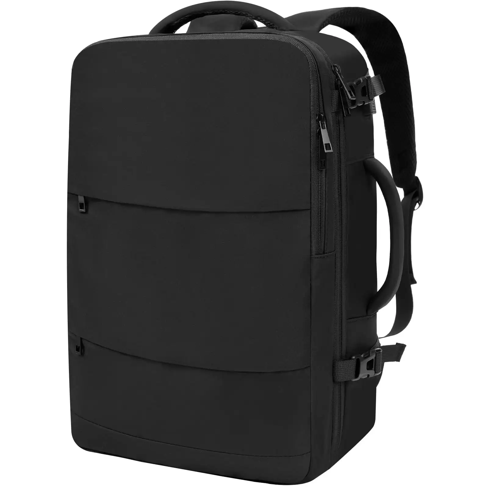 Beige travel laptop backpack with USB port, carry-on design, ideal luggage bag for holiday trips and daily commutes.