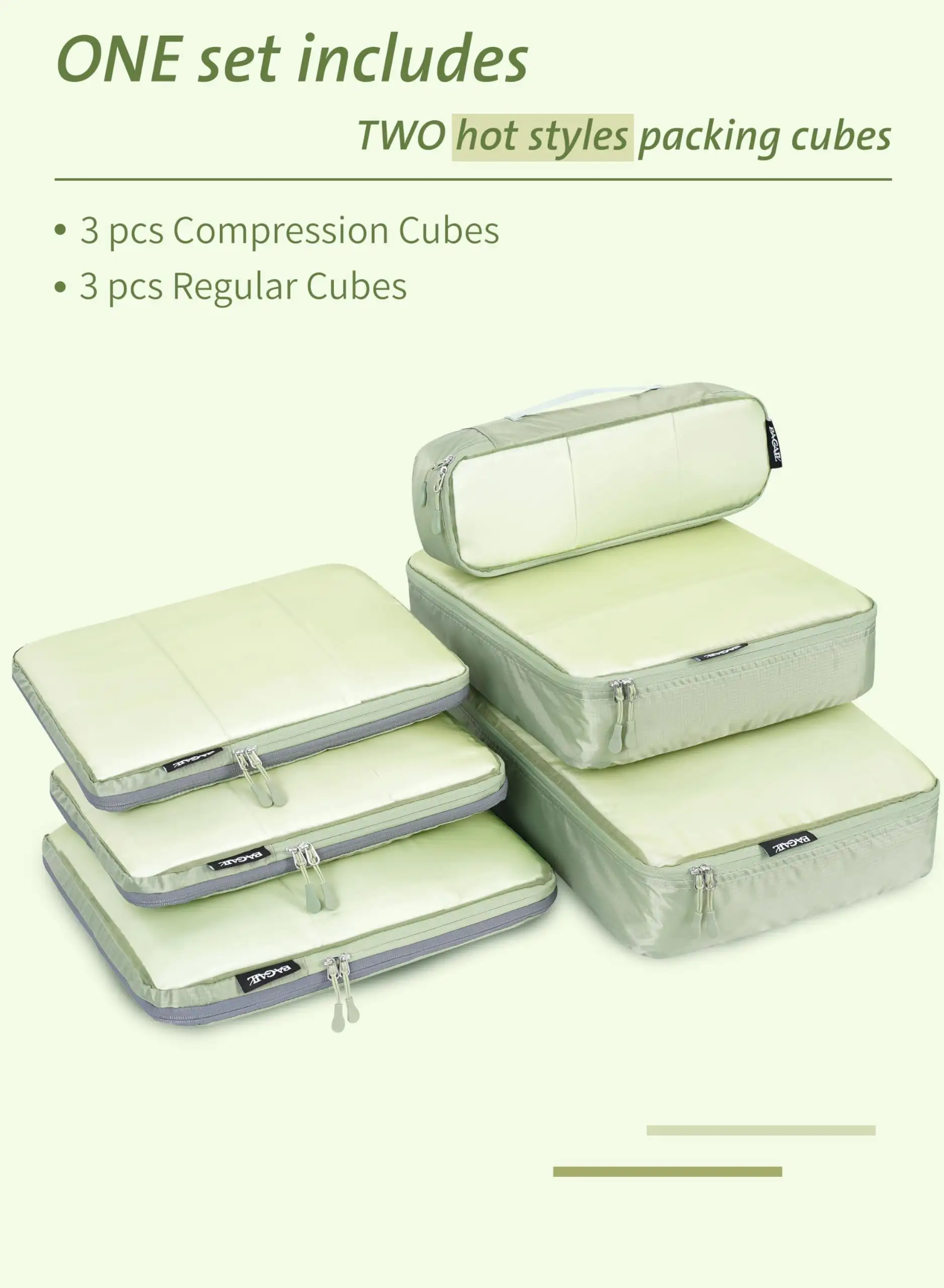 7-piece ultralight packing cube set with 3 compression organizers and 1 shoe bag, beige mesh for travel storage.