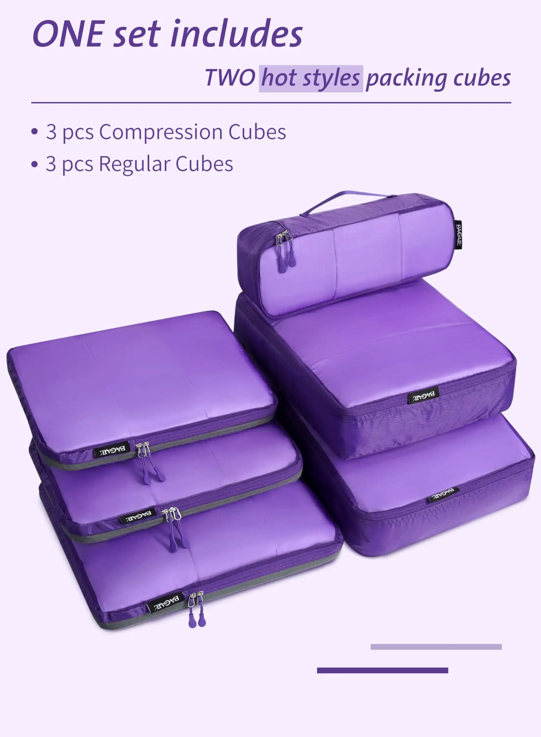 7-piece ultralight packing cubes set with 3 compression organizers and 1 shoe bag in beige mesh for efficient travel.