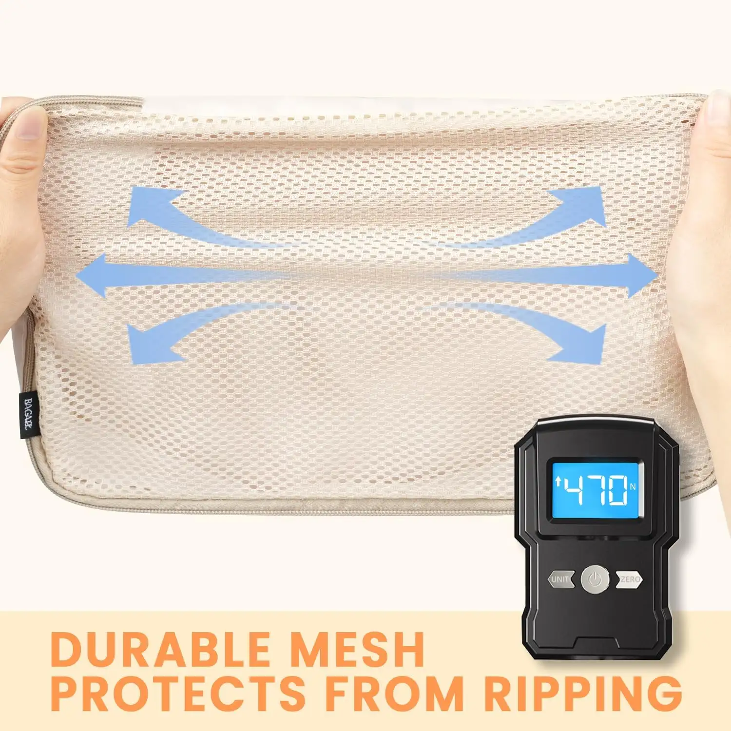 6-set packing cubes with mesh design, clear see-through for efficient luggage organization during travel.