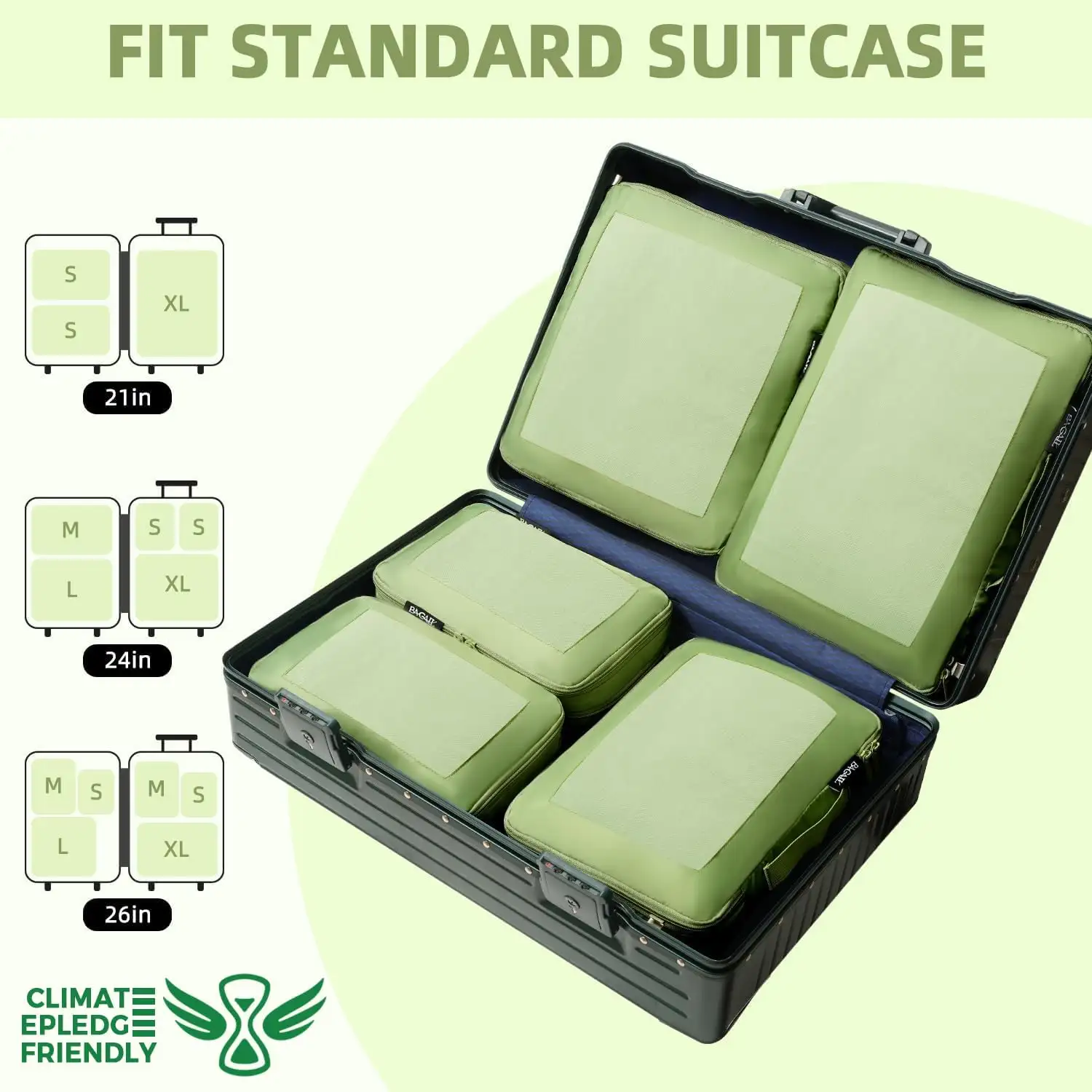 6 Set Square Mesh Compression Packing Cubes for Travel, Expandable Organizers for Efficient Packing and Storage