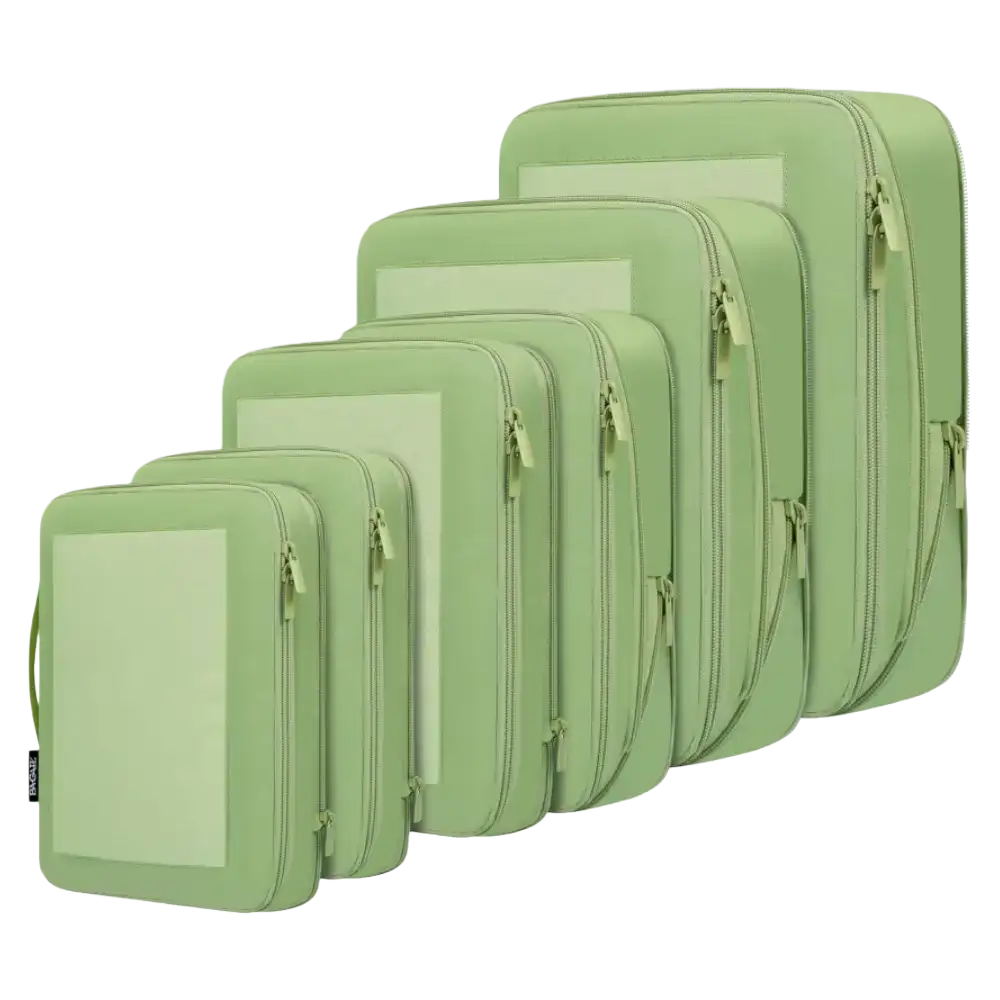 BAGAIL 6 Set Square Mesh Compression Packing Cubes for travel organization and space-saving, lightweight and durable design.