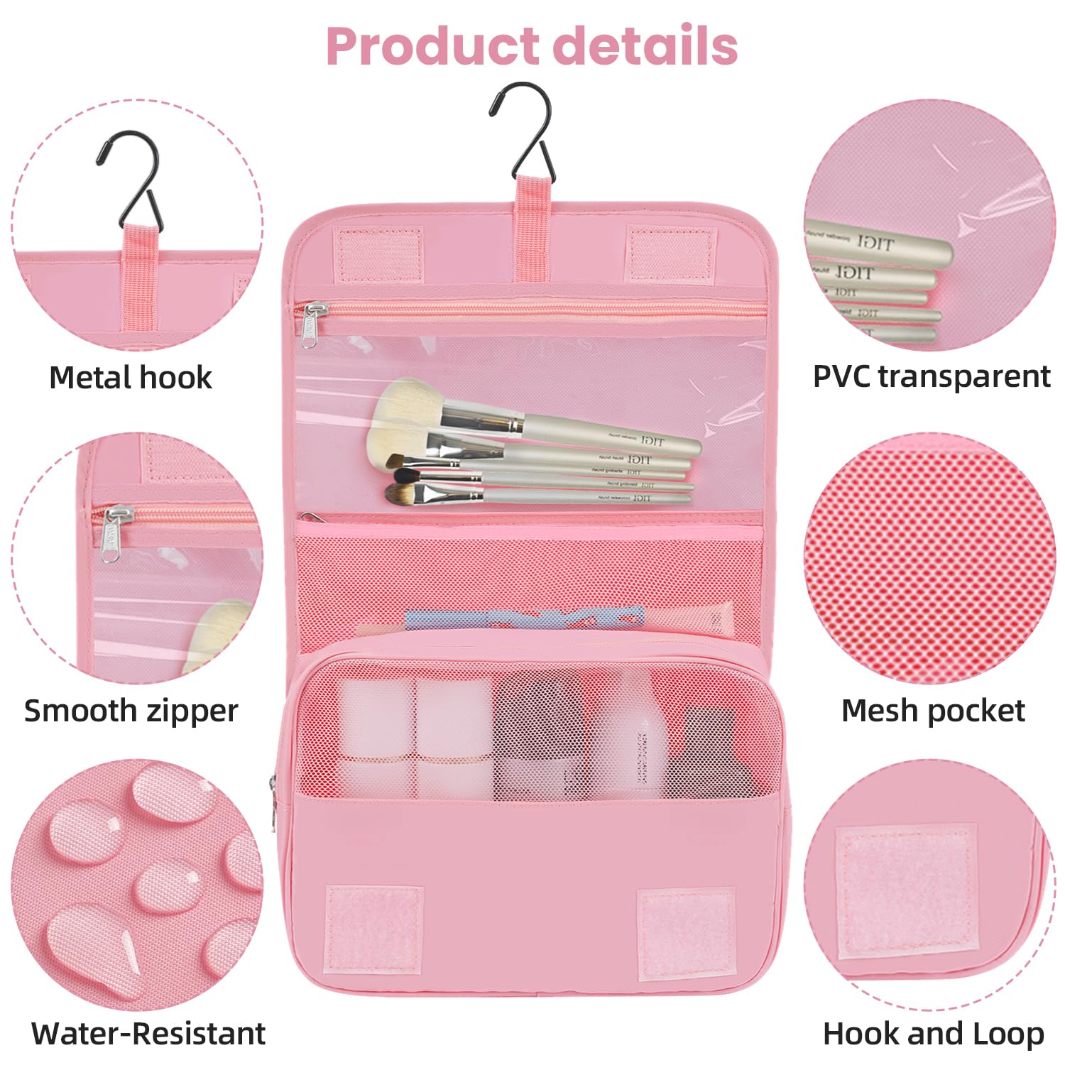 6 Set Packing Cubes Various Sizes Packing Organizer with Makeup Bag& Shoe Bag