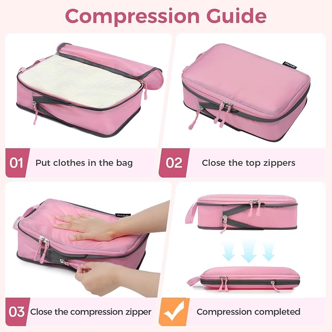 6-Set Ultralight Compression Packing Cubes: Water-Resistant Outdoor Gear Organizers with Shoe Bag – Heavy Duty Storage for Camping, Hiking & Backpacking