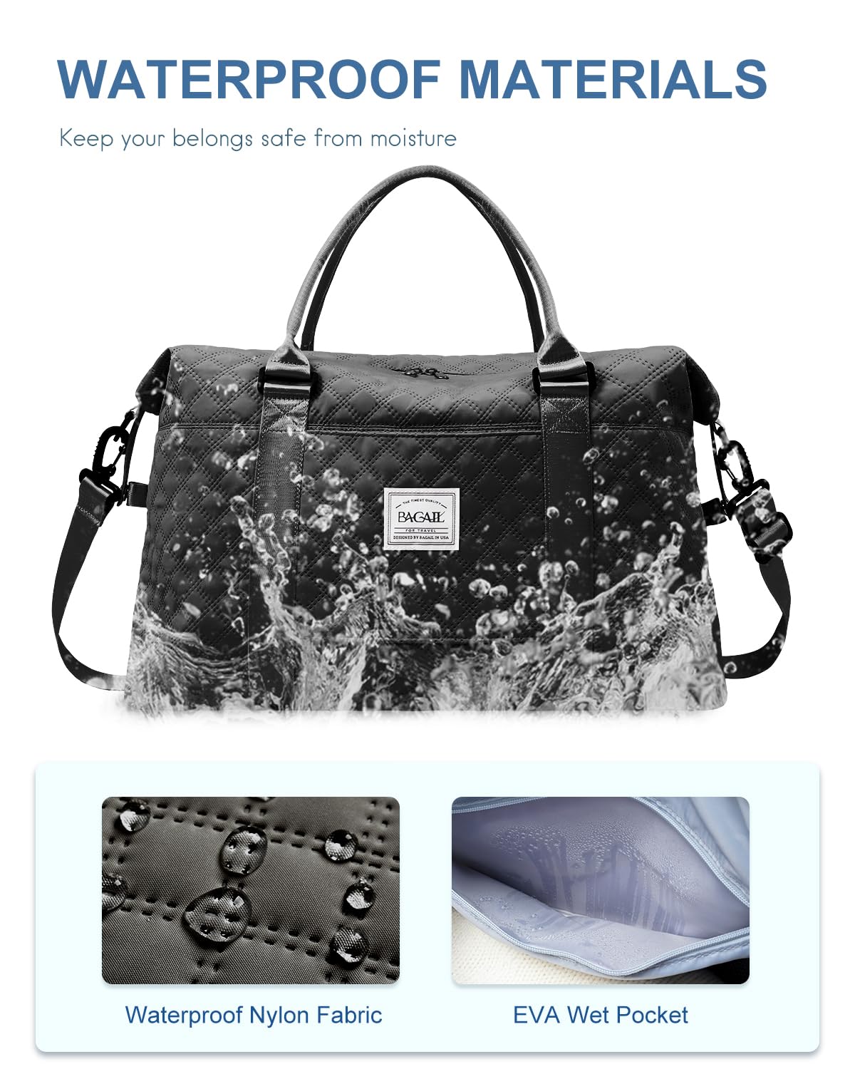 Travel Duffel Bag, Weekender Bags for Women, Overnight Gym Carry On Tote Bag with Wet Pocket,