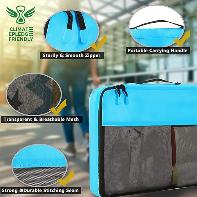 8 Set Packing Cubes Luggage Packing Organizer for Travel, Suitcase Packing Bags for Travel Accessories
