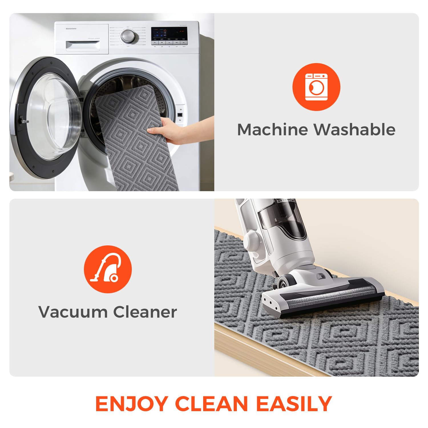 BAGAIL 15 Pack Non-Slip Stair Treads for Wooden Steps - 8"x30" Peel and Stick Carpet Stair Runners, Reusable Indoor Step Covers for Dogs, Kids & Elderly, No-Residue Adhesive, Light Gray