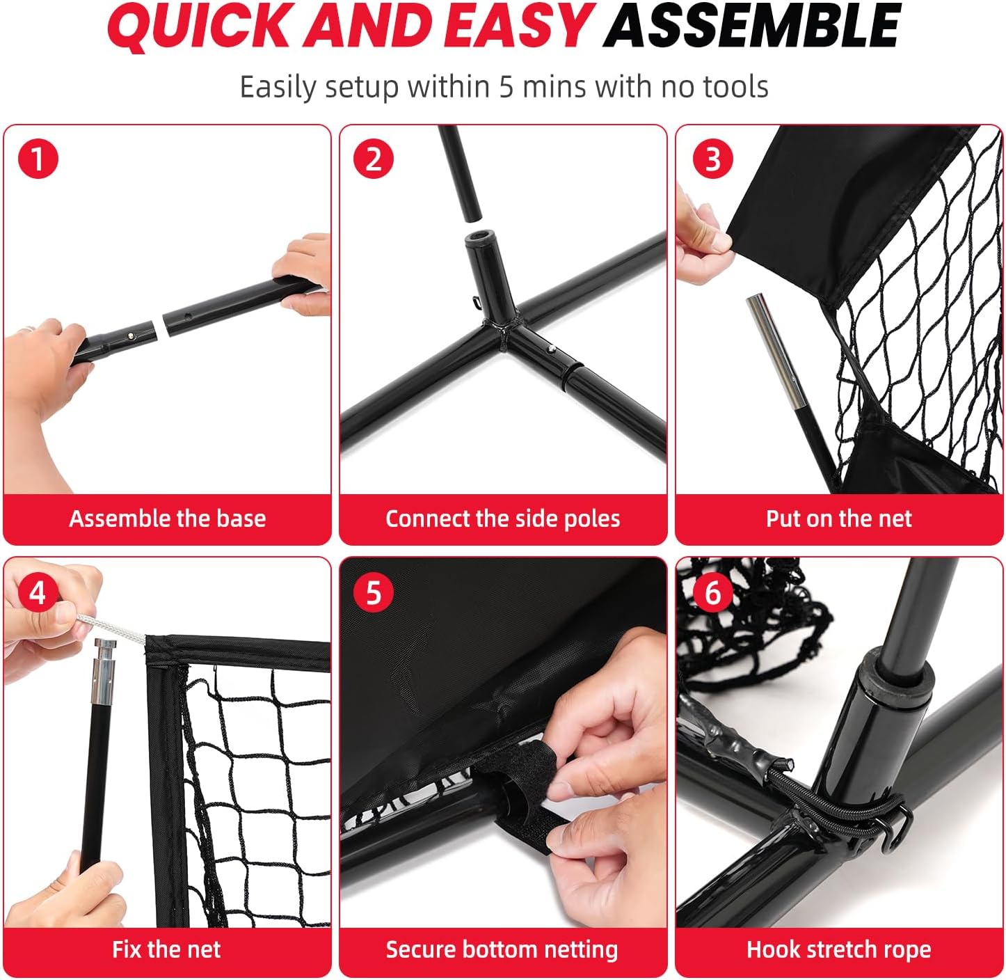 BAGAIL Football Throwing Net - 5 or 9 Target Pockets, Easy Setup, Heavy-Duty - Portable QB Accuracy Trainer, Fun Target Practice Net for Football with Carry Bag