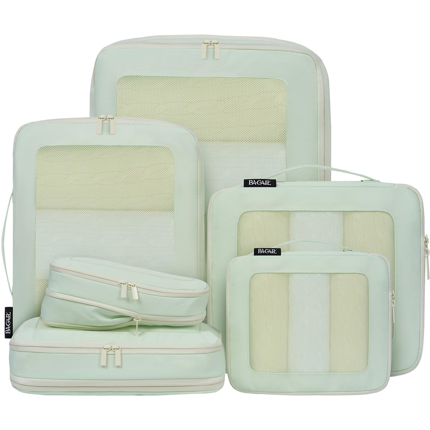 BAGAIL Durable Compression Packing Cubes for Travel,6 Set-Light Pink