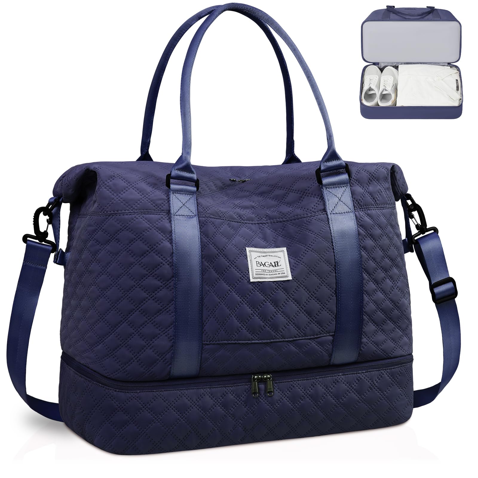 Travel Duffel Bag, Weekender Bags for Women, Overnight Gym Carry On Tote Bag with Wet Pocket,