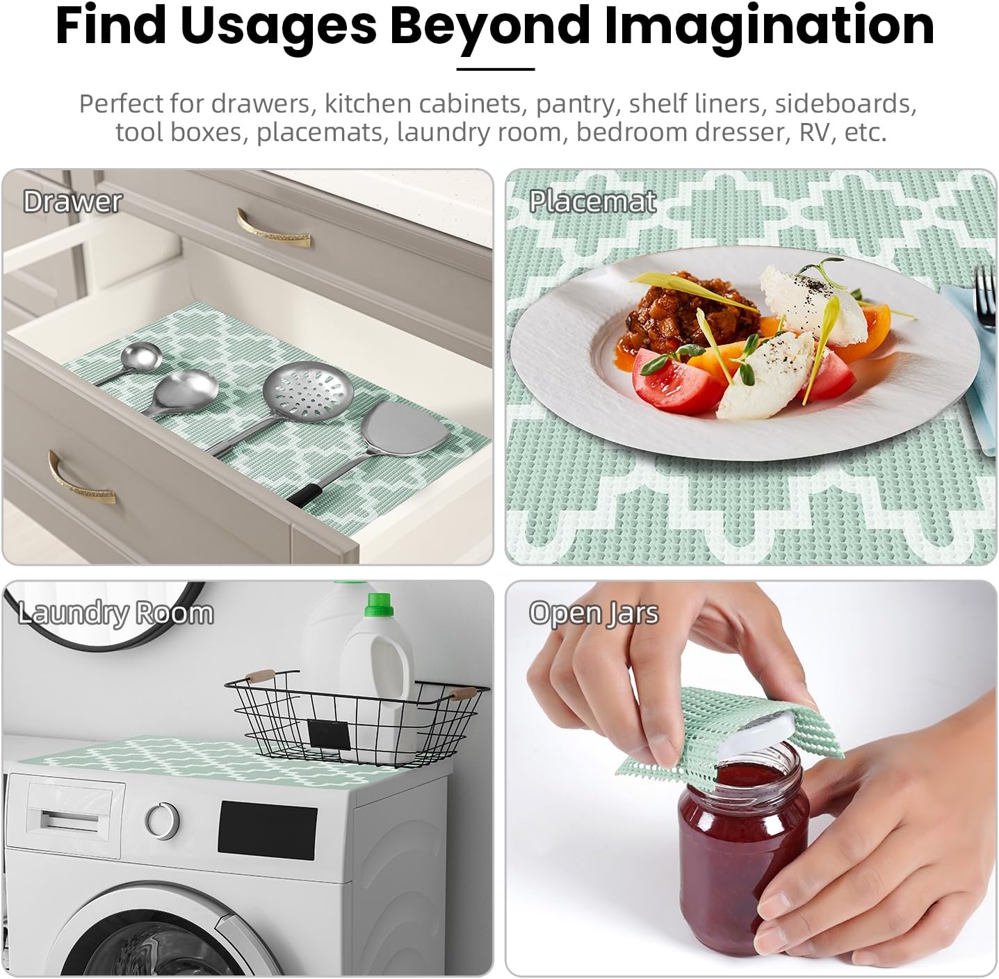 BAGAIL Drawer and Shelf Liner, 12 in X 10 Ft Non-Adhesive Shelf Liners for Kitchen Cabinets, Thick Strong Grip Liners for Desk, Shelves, Bathroom Drawers, Cabinet Protection - Black