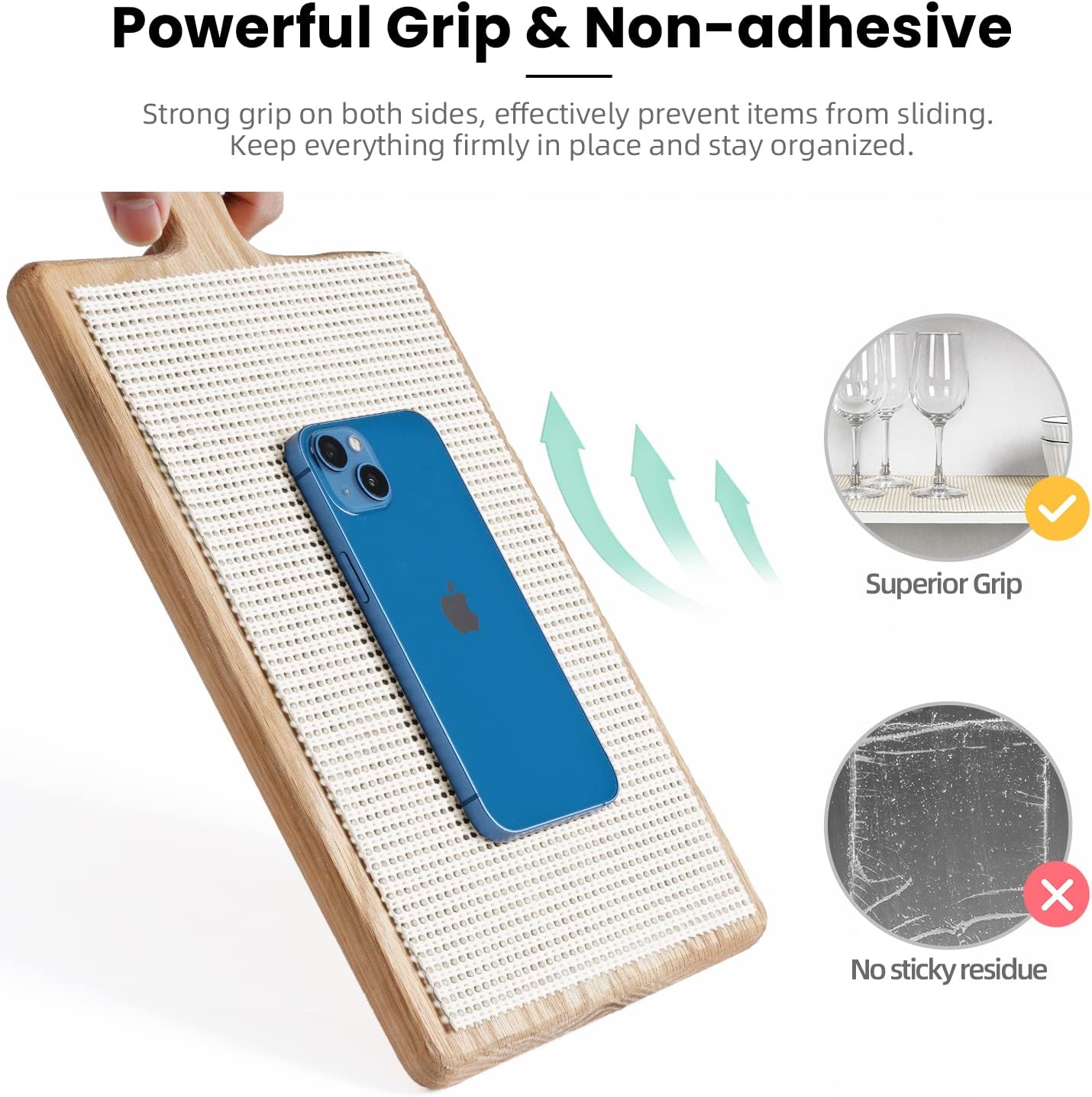 BAGAIL Drawer and Shelf Liner, 12 in X 10 Ft Non-Adhesive Shelf Liners for Kitchen Cabinets, Thick Strong Grip Liners for Desk, Shelves, Bathroom Drawers, Cabinet Protection - Black