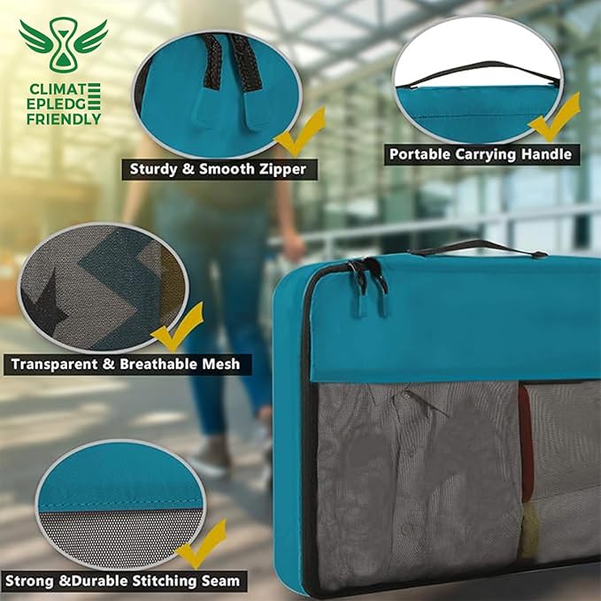 8 Set Packing Cubes Luggage Packing Organizer for Travel, Suitcase Packing Bags for Travel Accessories