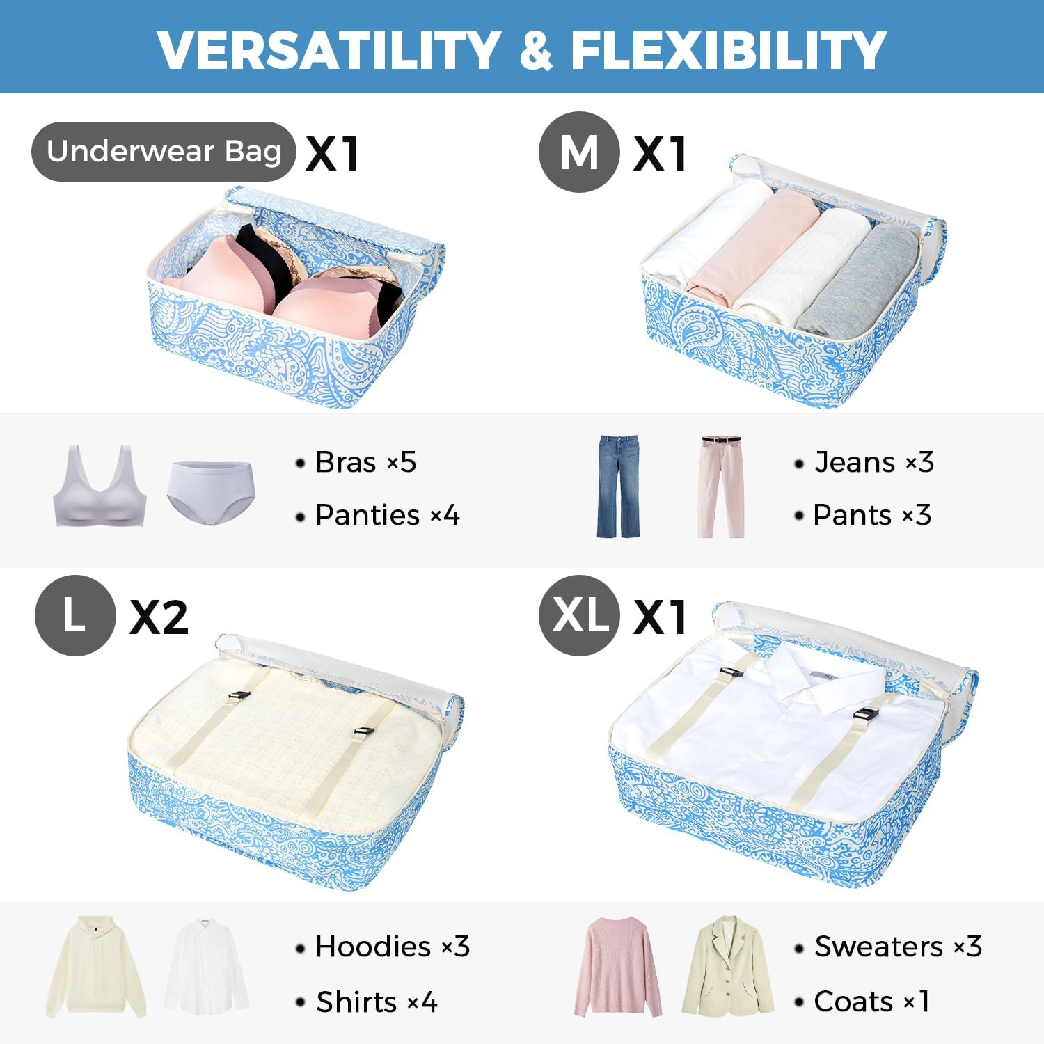  8 Set Mesh Packing Cubes with laundry bag and shoe bag