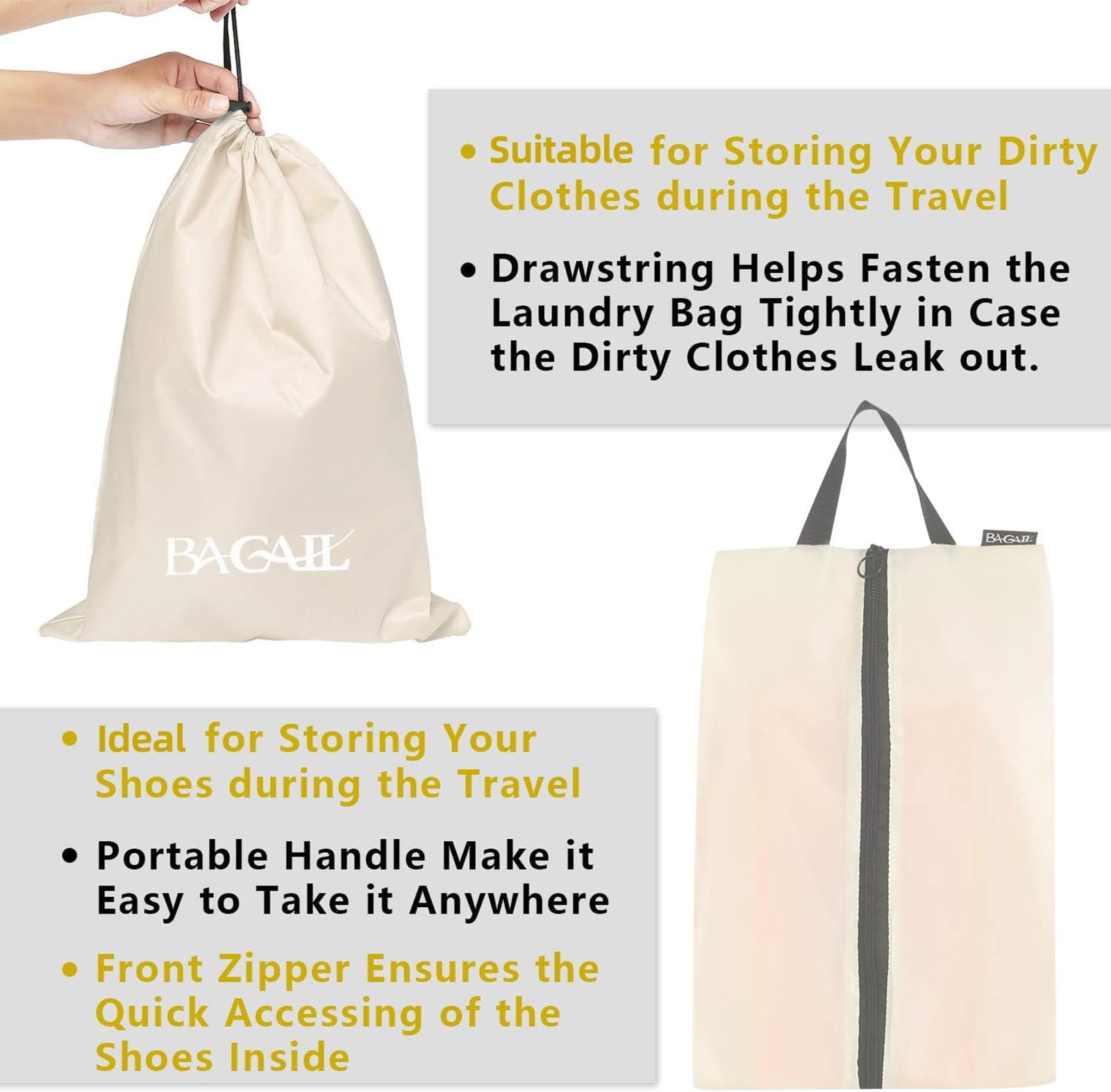 8 Set Packing Cubes Luggage Packing Organizers with Clear Bags & Shoe Bag