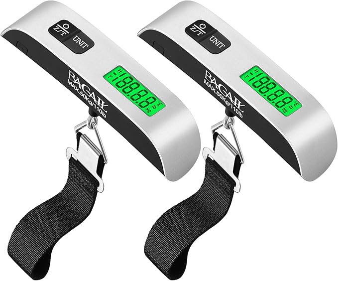 Luggage Scale, 110lbs Hanging Baggage Scale with Backlit LCD Display