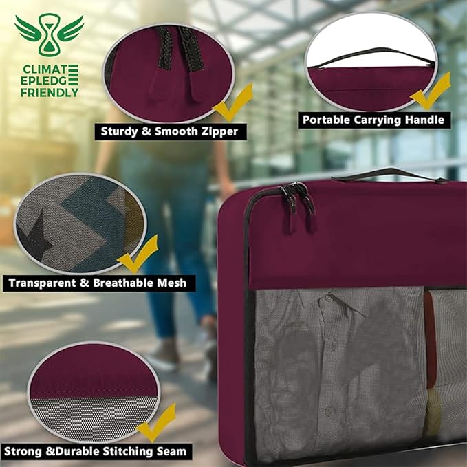 8 Set Packing Cubes Luggage Packing Organizer for Travel, Suitcase Packing Bags for Travel Accessories