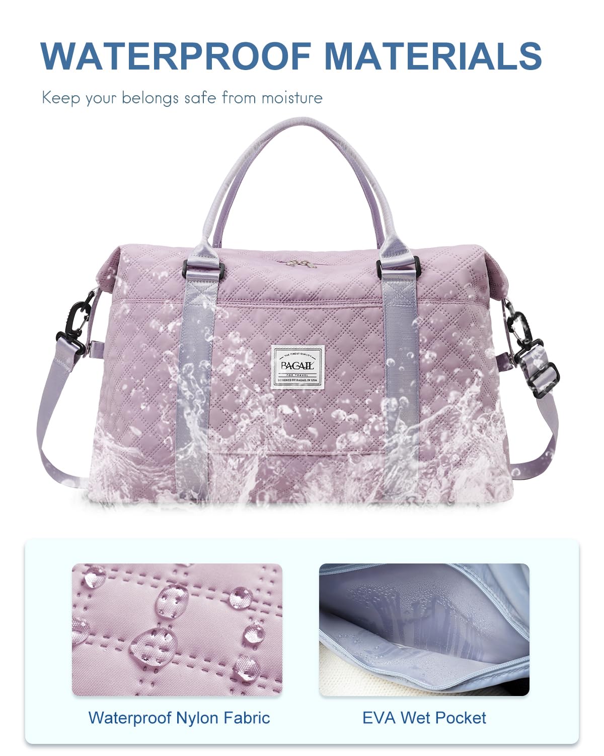 Travel Duffel Bag, Weekender Bags for Women, Overnight Gym Carry On Tote Bag with Wet Pocket,