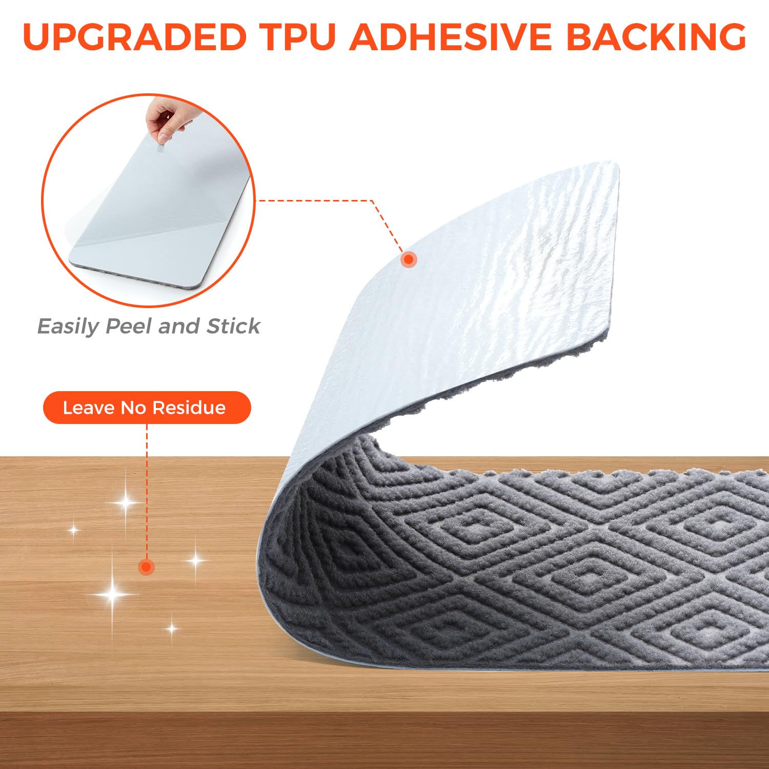 BAGAIL 15 Pack Non-Slip Stair Treads for Wooden Steps - 8"x30" Peel and Stick Carpet Stair Runners, Reusable Indoor Step Covers for Dogs, Kids & Elderly, No-Residue Adhesive, Light Gray