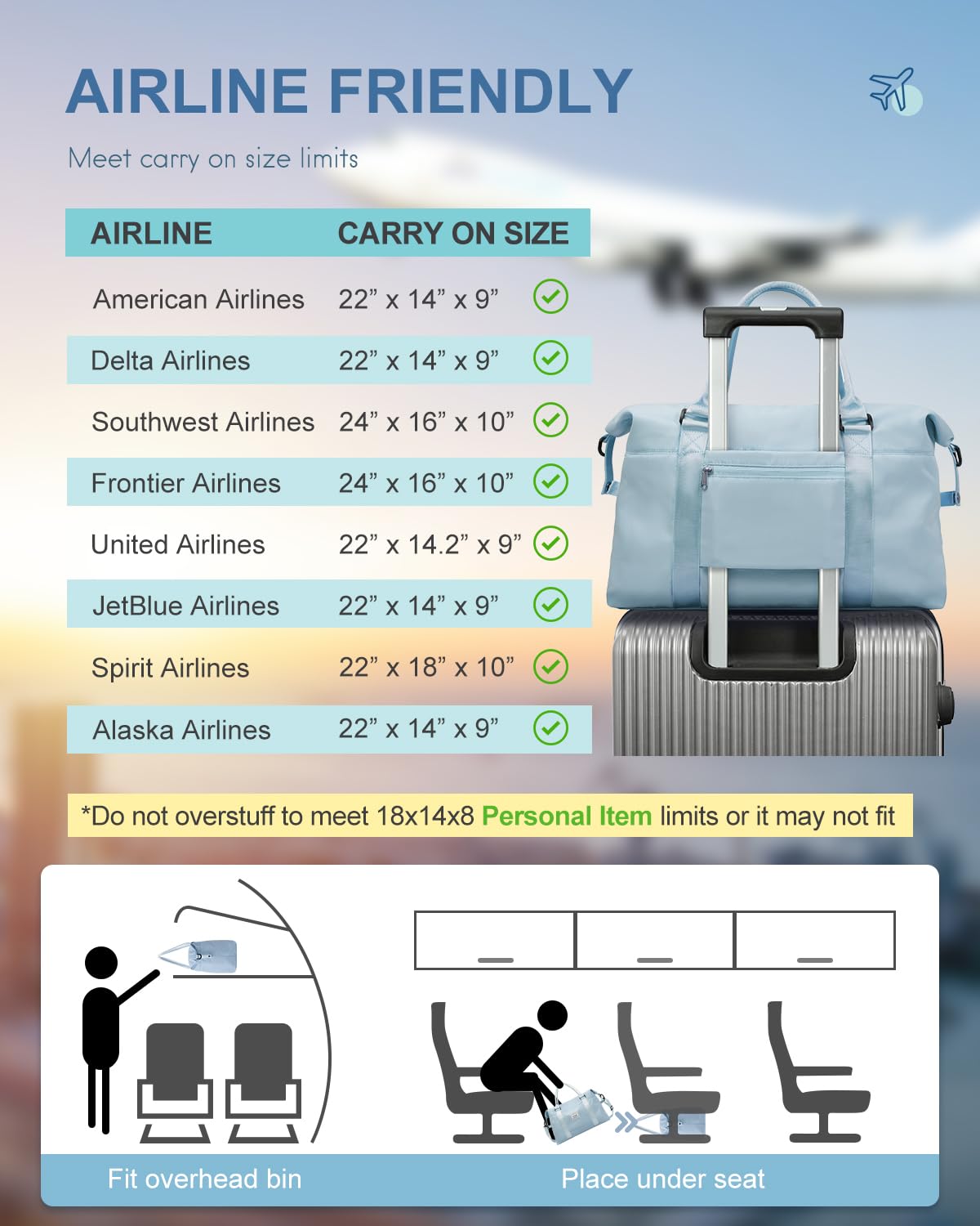 Travel Duffel Bag, Weekender Bags for Women, Overnight Gym Carry On Tote Bag with Wet Pocket,