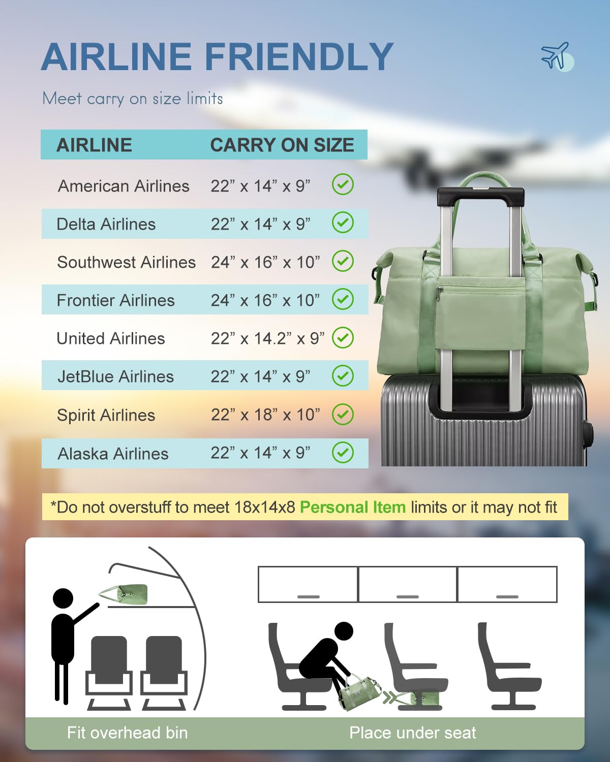 Travel Duffel Bag, Weekender Bags for Women, Overnight Gym Carry On Tote Bag with Wet Pocket,